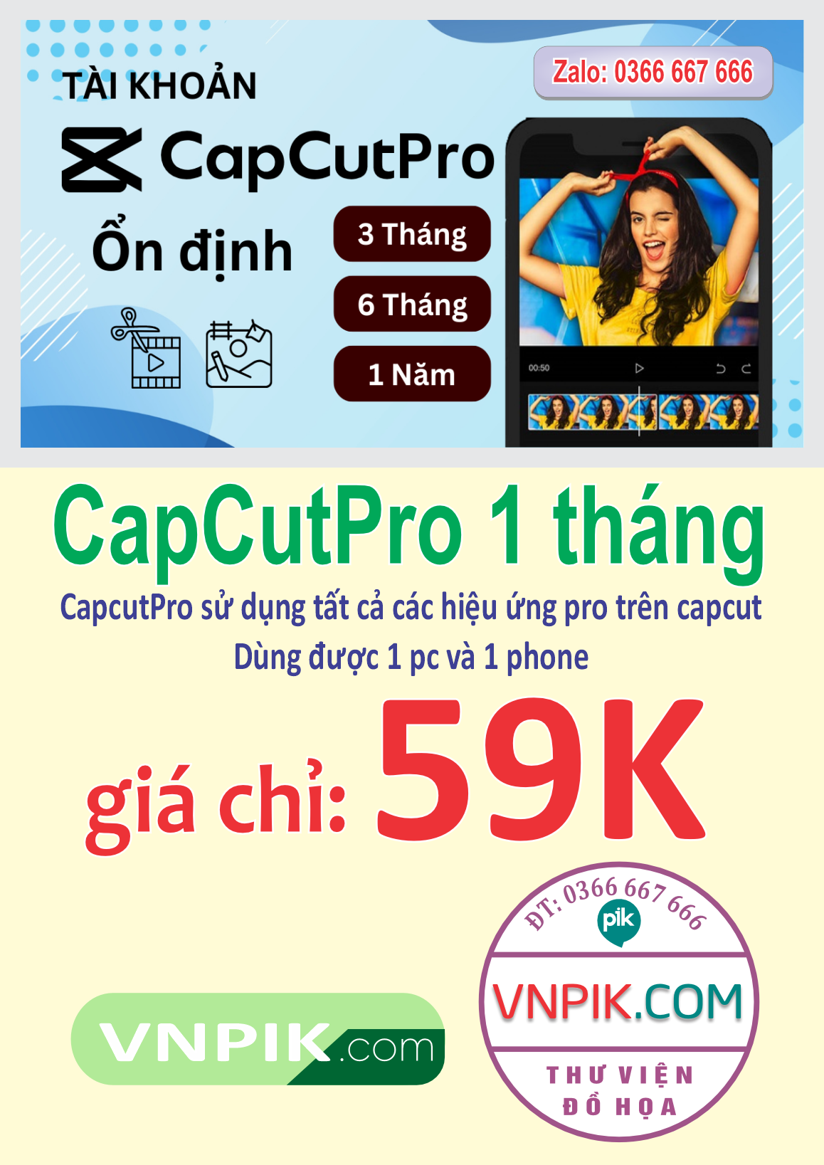 Tài khoản Capcut Pro (1 tháng)