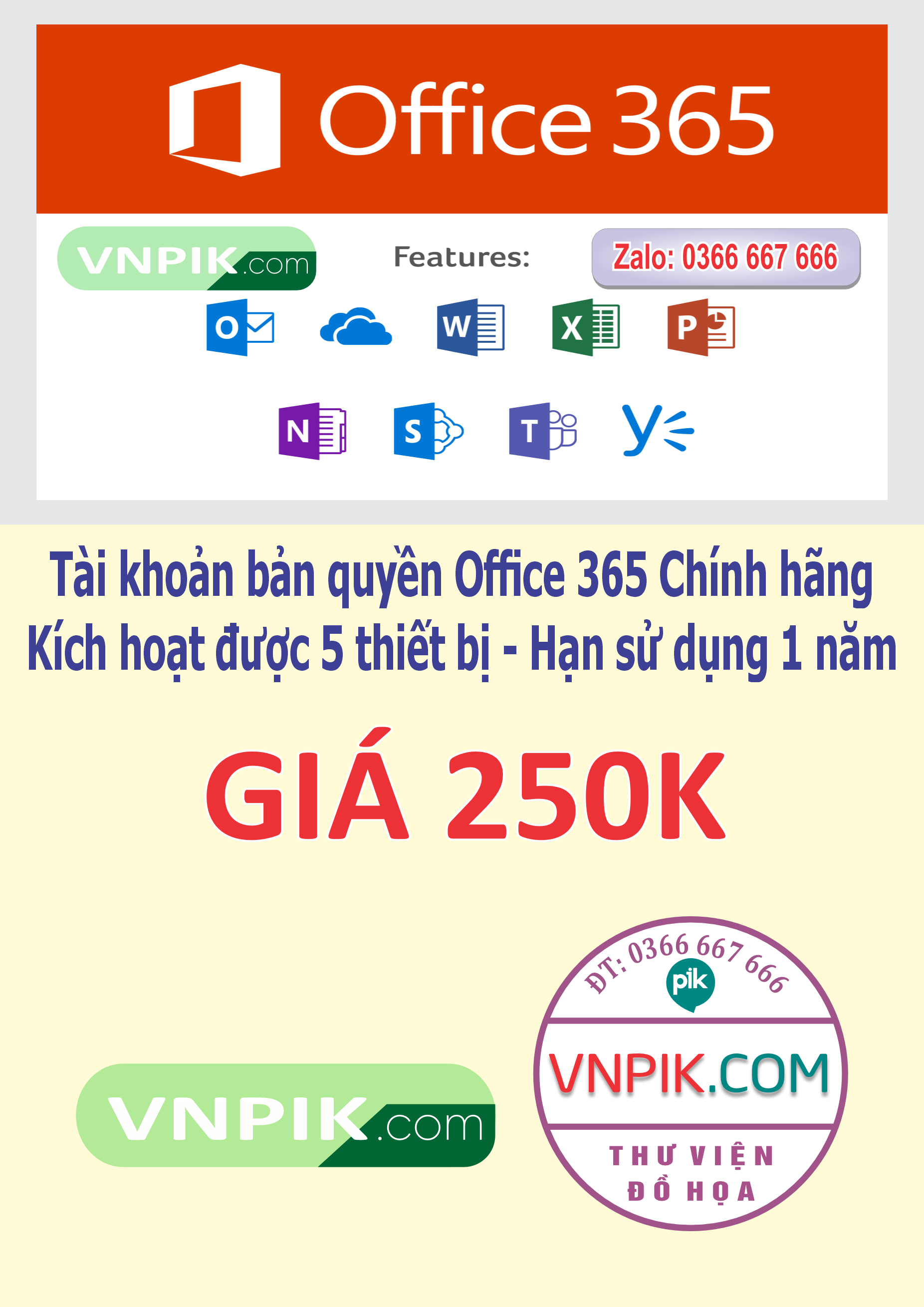 Tài khoản Office 365 (Worrd, Excel, Powerpoin…)