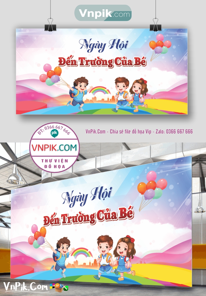 Backdrop Sân Khấu Khai Giảng Đẹp 2024 – 2025 File Corel Mẫu 40