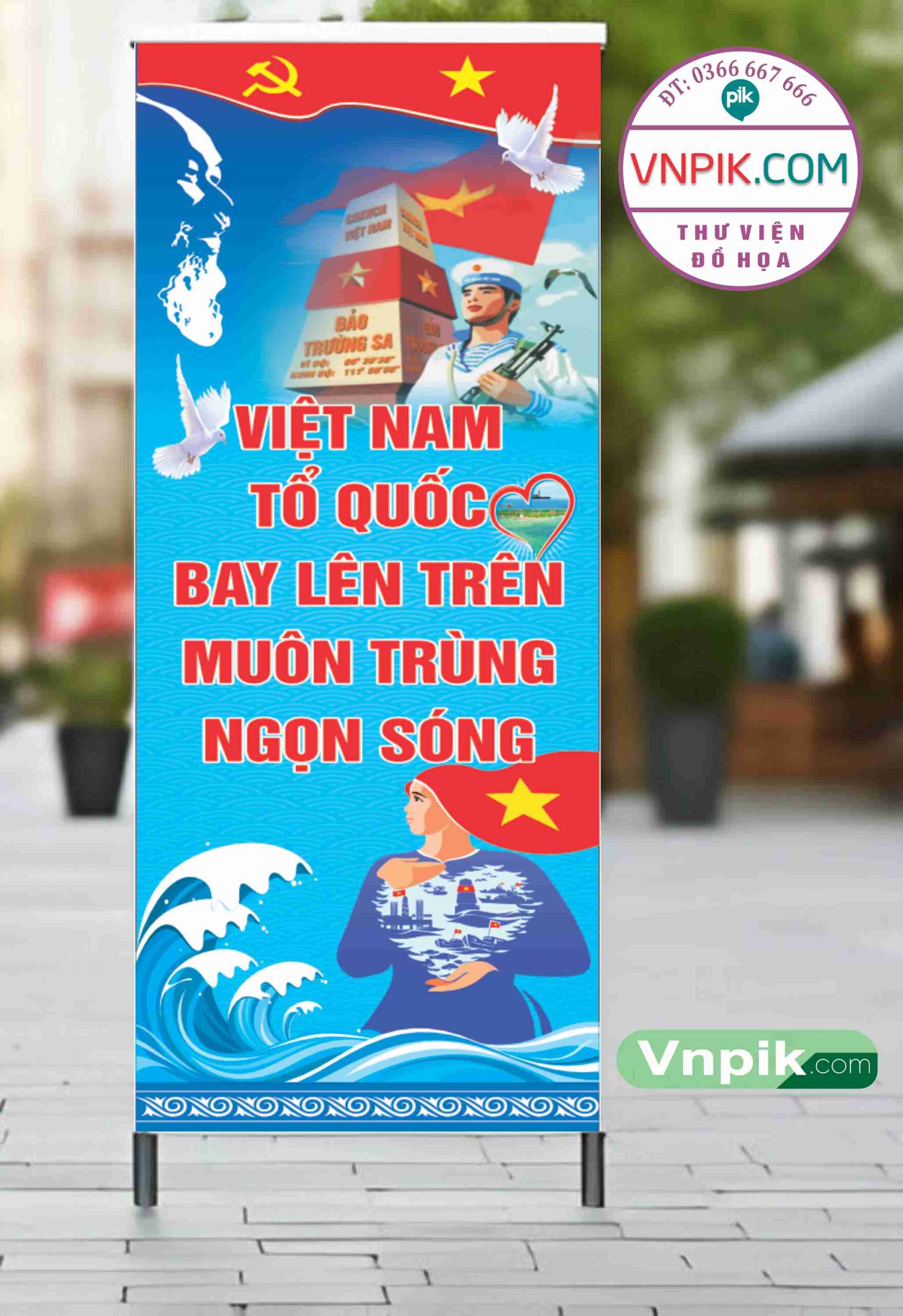 Mẫu standee biển đảo trường sa, hoàng sa mẫu 03