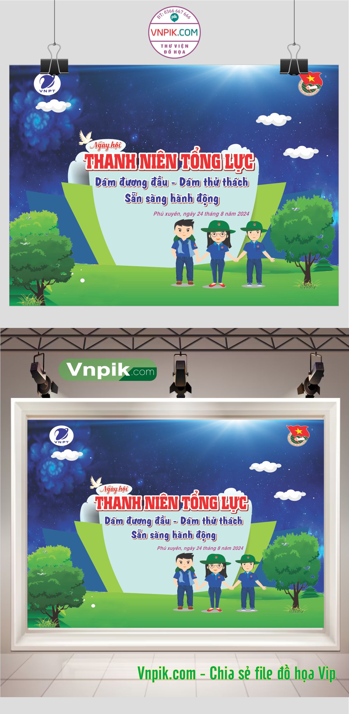 file backdrop thanh niên tổng lực của tập đoàn vnpt