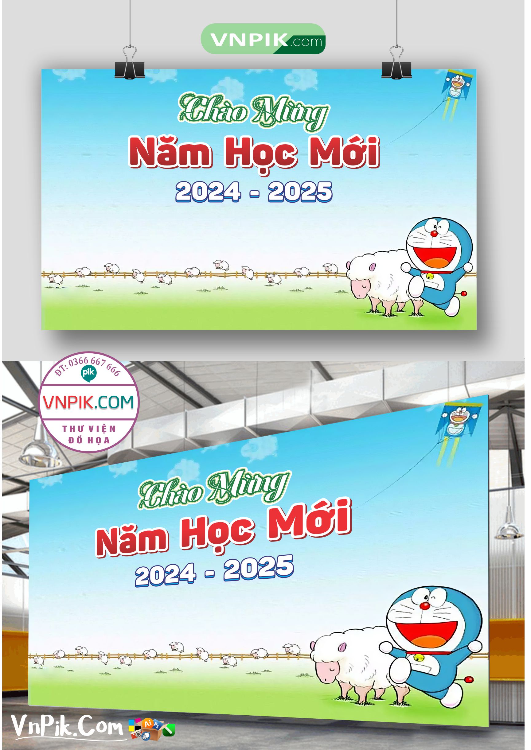 Backdrop Sân Khấu Khai Giảng Đẹp 2024 – 2025 File Corel Mẫu 20