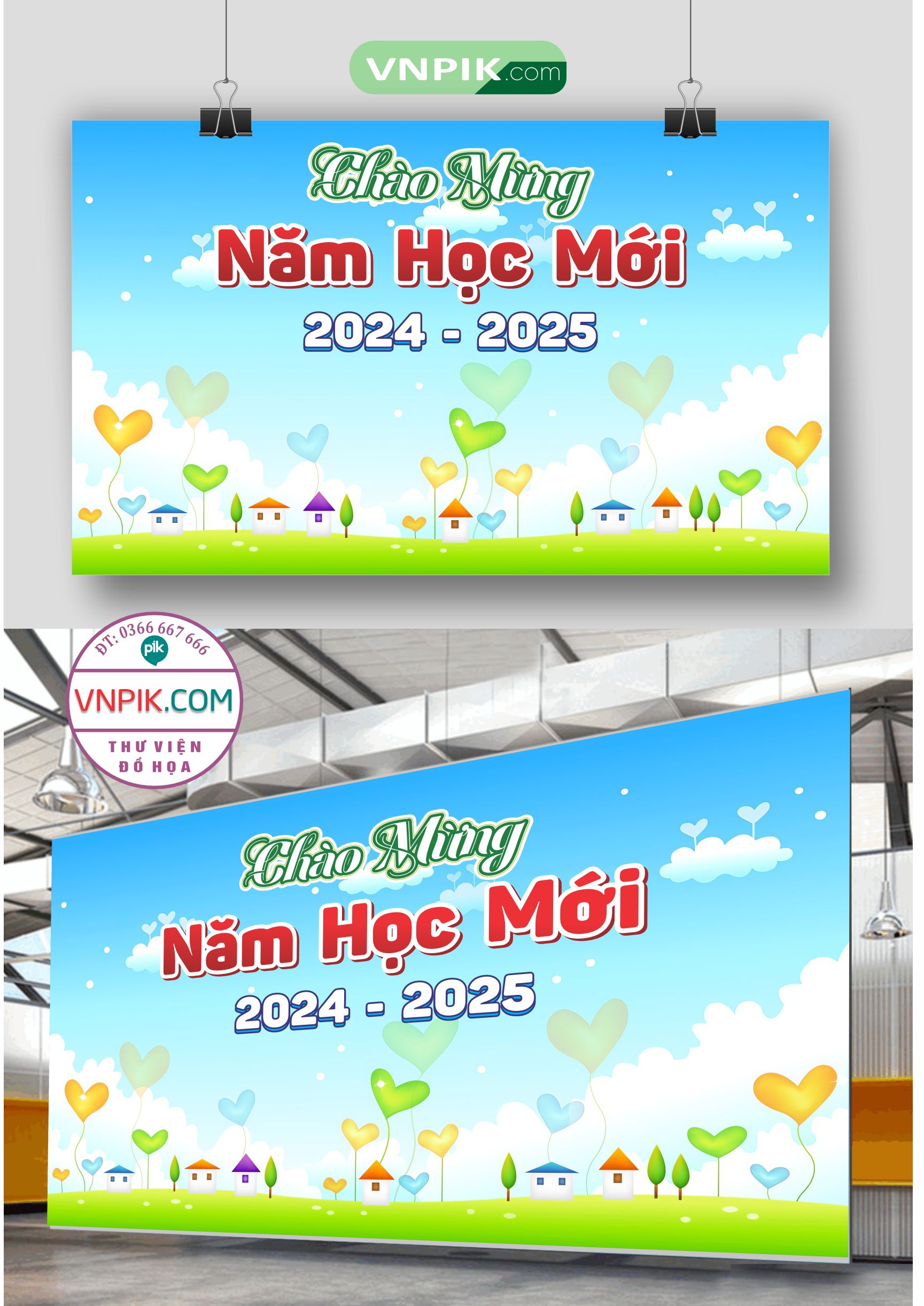 Backdrop Sân Khấu Khai Giảng Đẹp 2024 – 2025 File Corel Mẫu 31