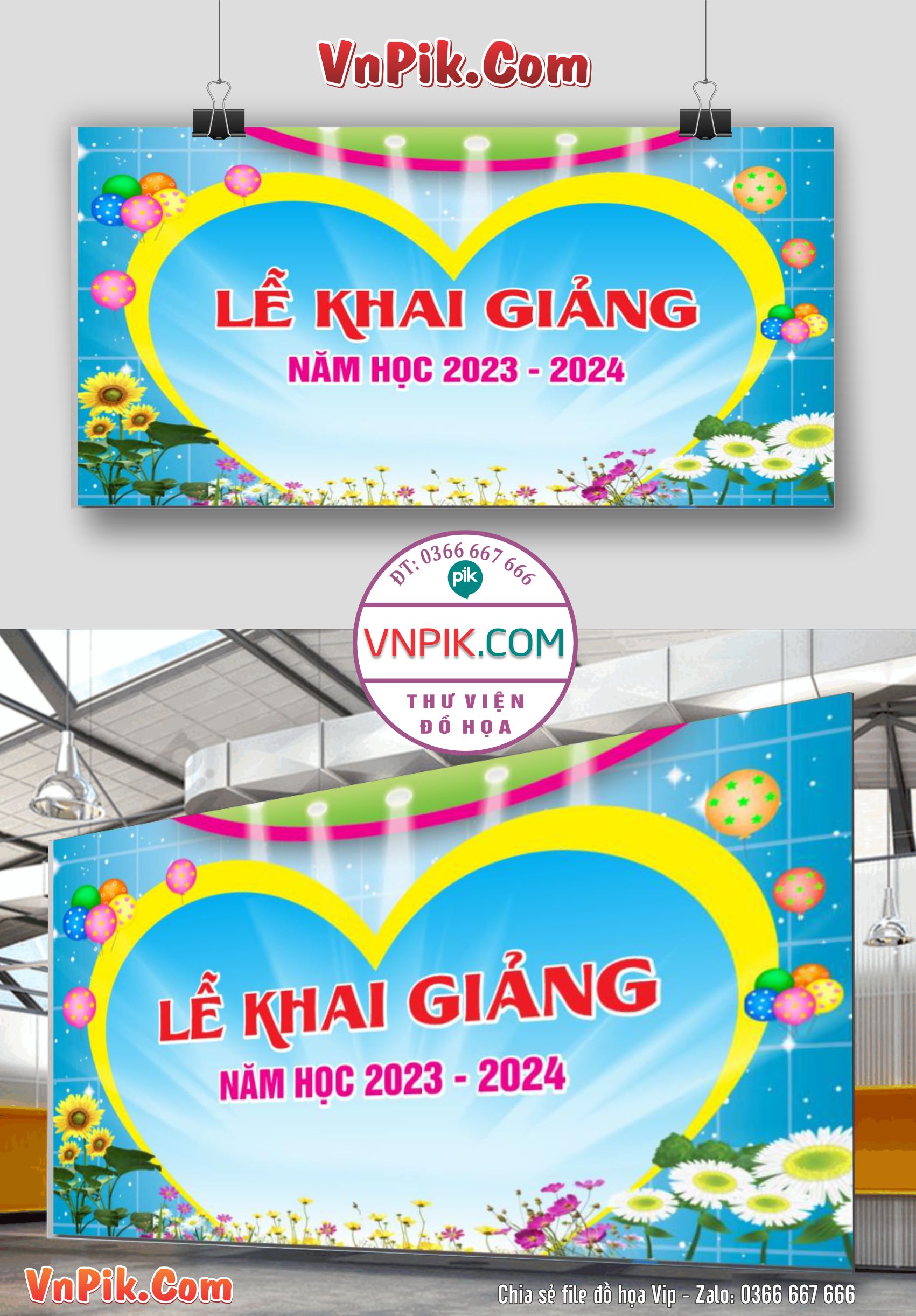 Backdrop Sân Khấu Khai Giảng Đẹp 2024 – 2025 File Corel Mẫu 49