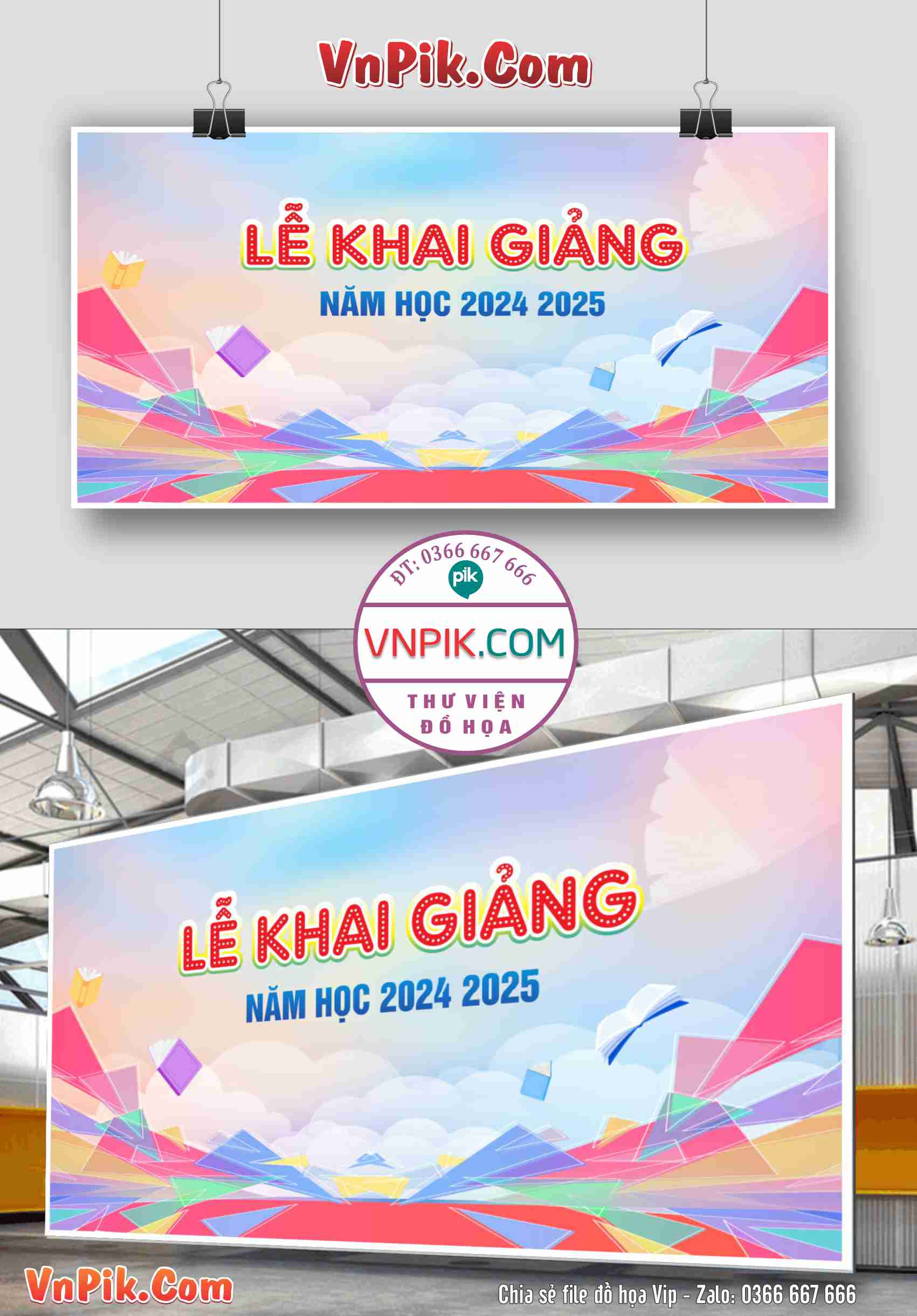 Backdrop Sân Khấu Khai Giảng Đẹp 2024 – 2025 File Corel Mẫu 50