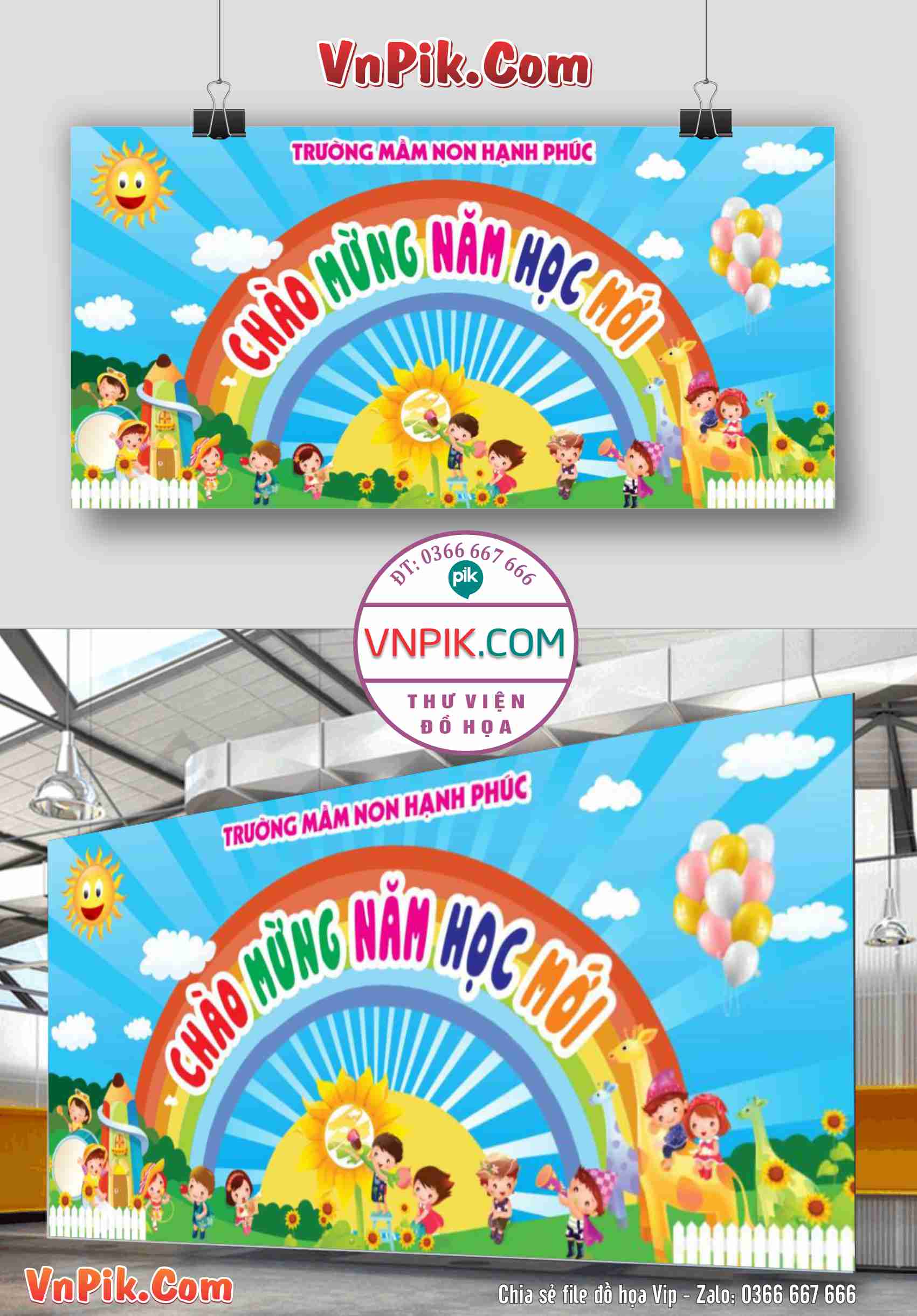 Backdrop Sân Khấu Khai Giảng Đẹp 2024 – 2025 File Corel Mẫu 58