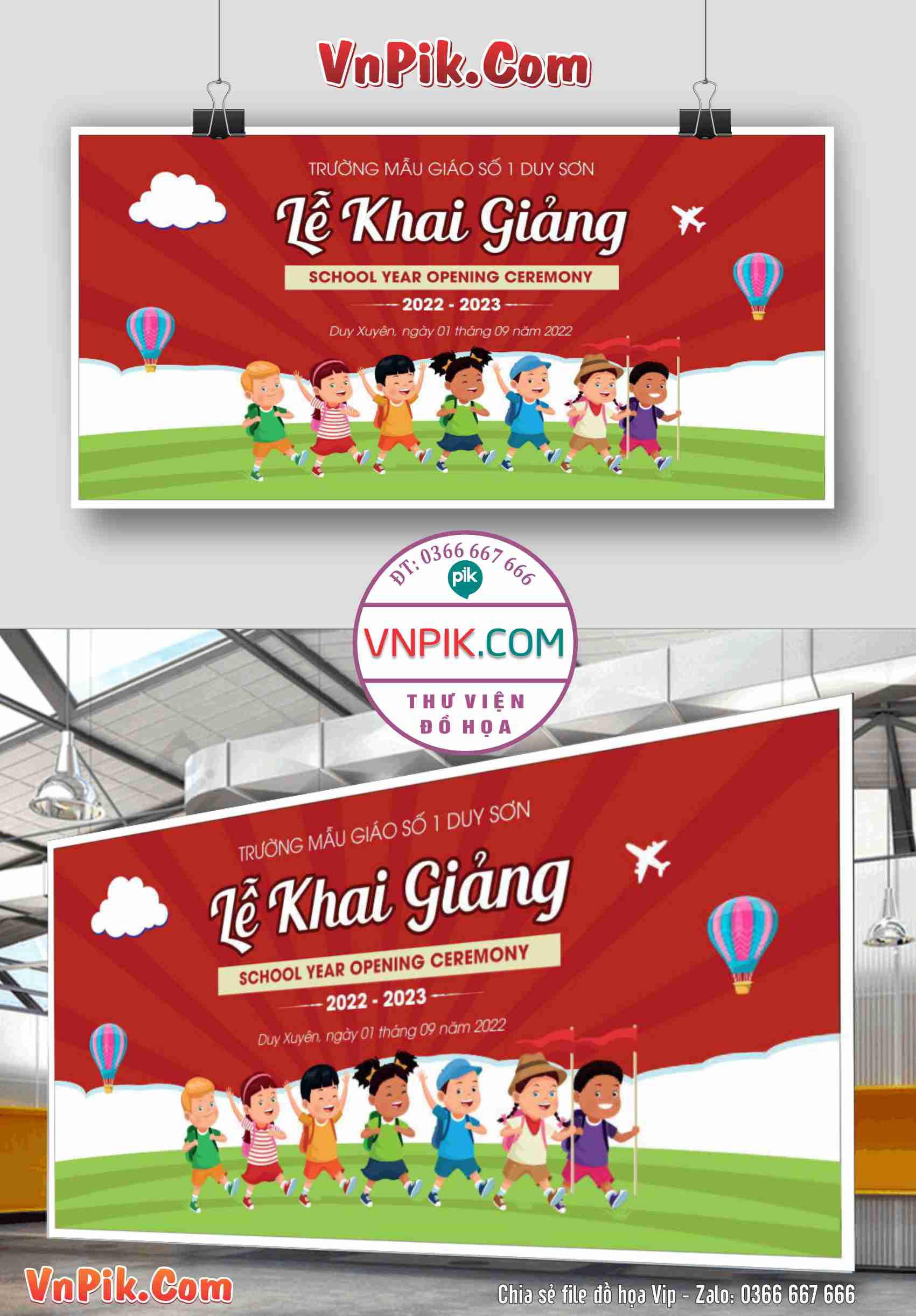 Backdrop Sân Khấu Khai Giảng Đẹp 2024 – 2025 File Corel Mẫu 59