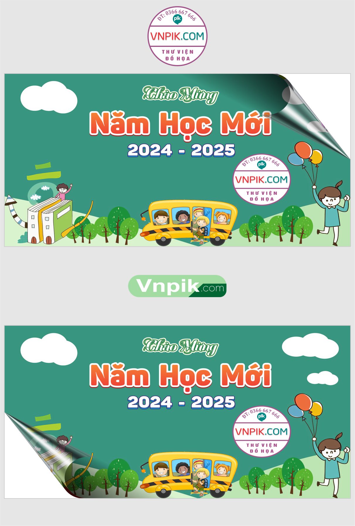 Backdrop sân khấu khai giảng đẹp 2024 – 2025 file corel Mẫu 05