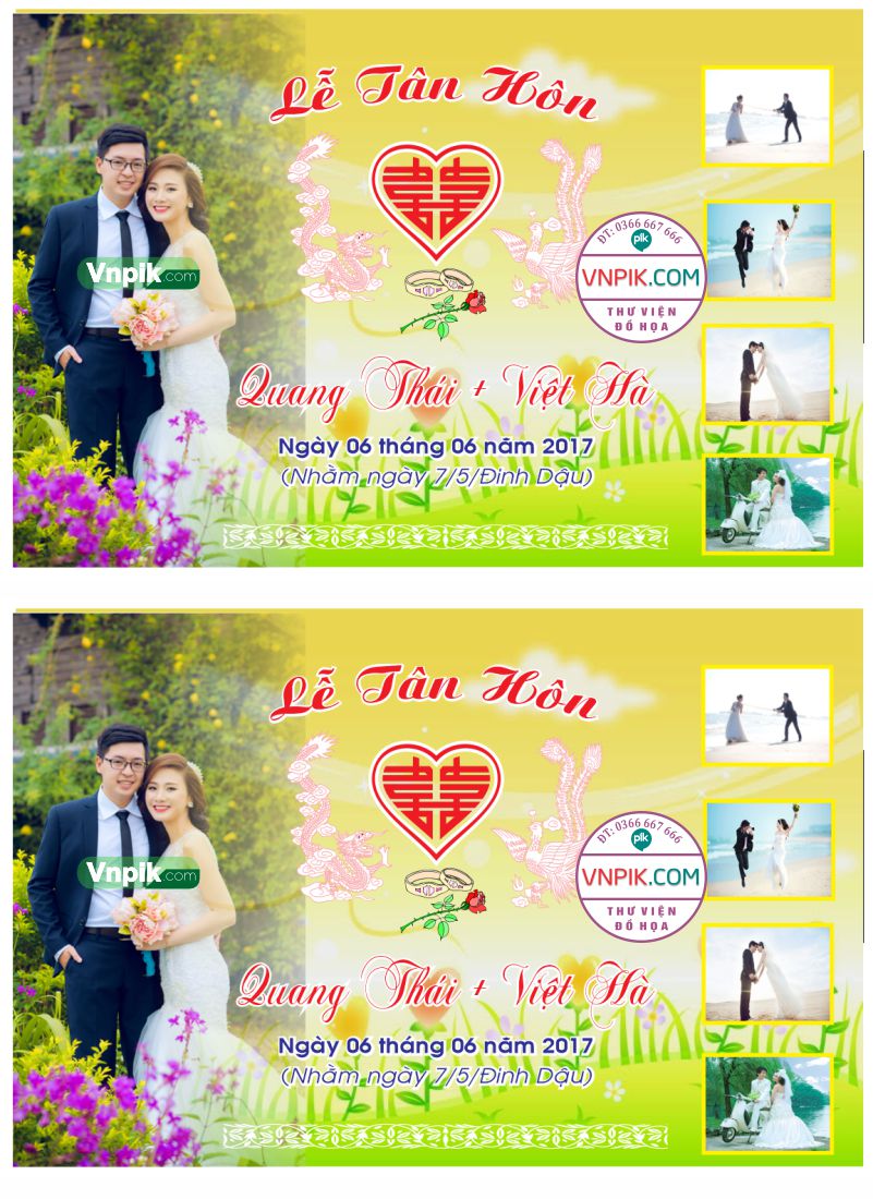 Backdrop Lễ Tân Hôn Quang thái và Việt Hà file thiết kế quảng cáo CorelDRAW x7