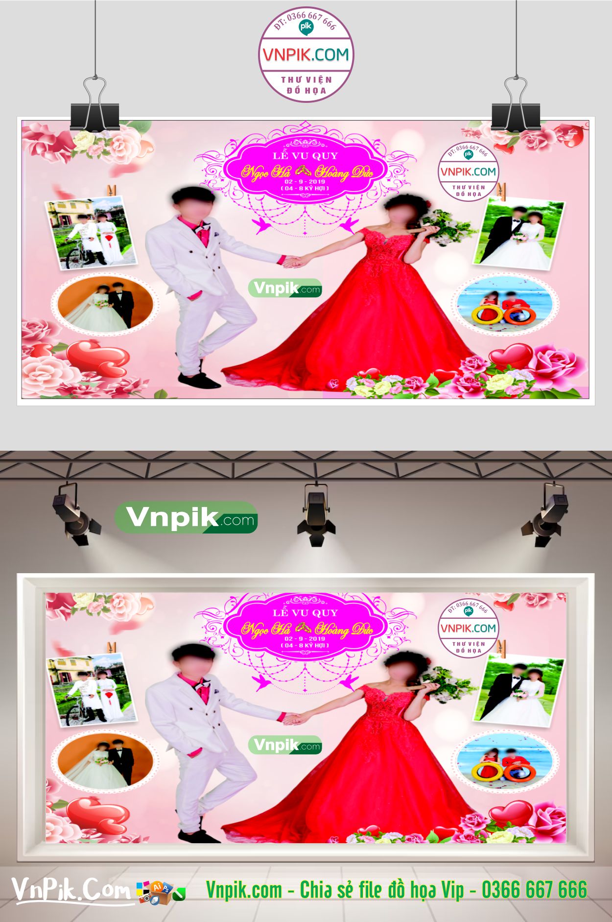 Backdrop chụp ảnh cưới Lễ Vu Quy file thiết kế quảng cáo CorelDRAW x7