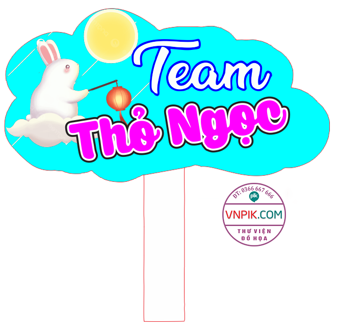 Hastag Team Thỏ Ngọc – vui tết trung thu file vector