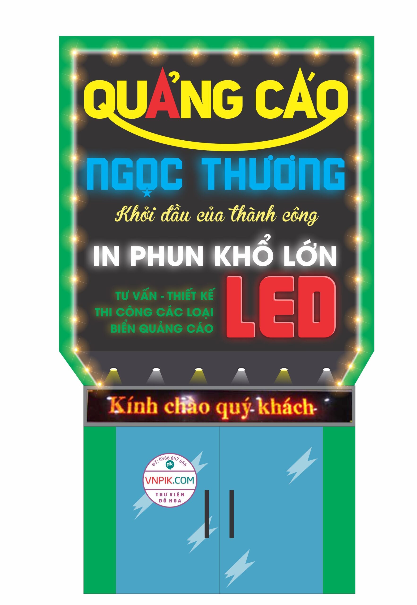 Mẫu biển to quảng cáo led ngọc thương