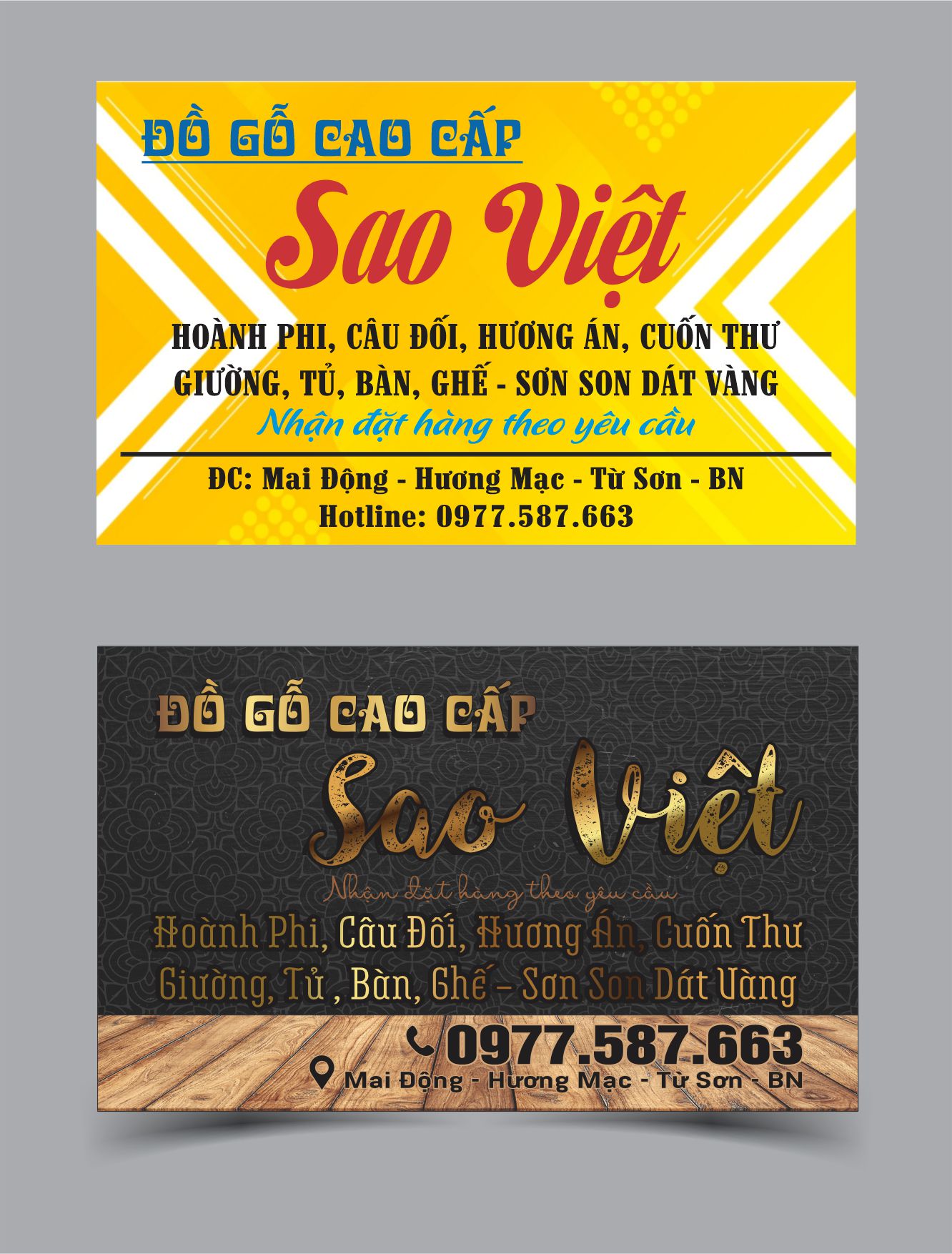 Mẫu card đồ gỗ sao việt