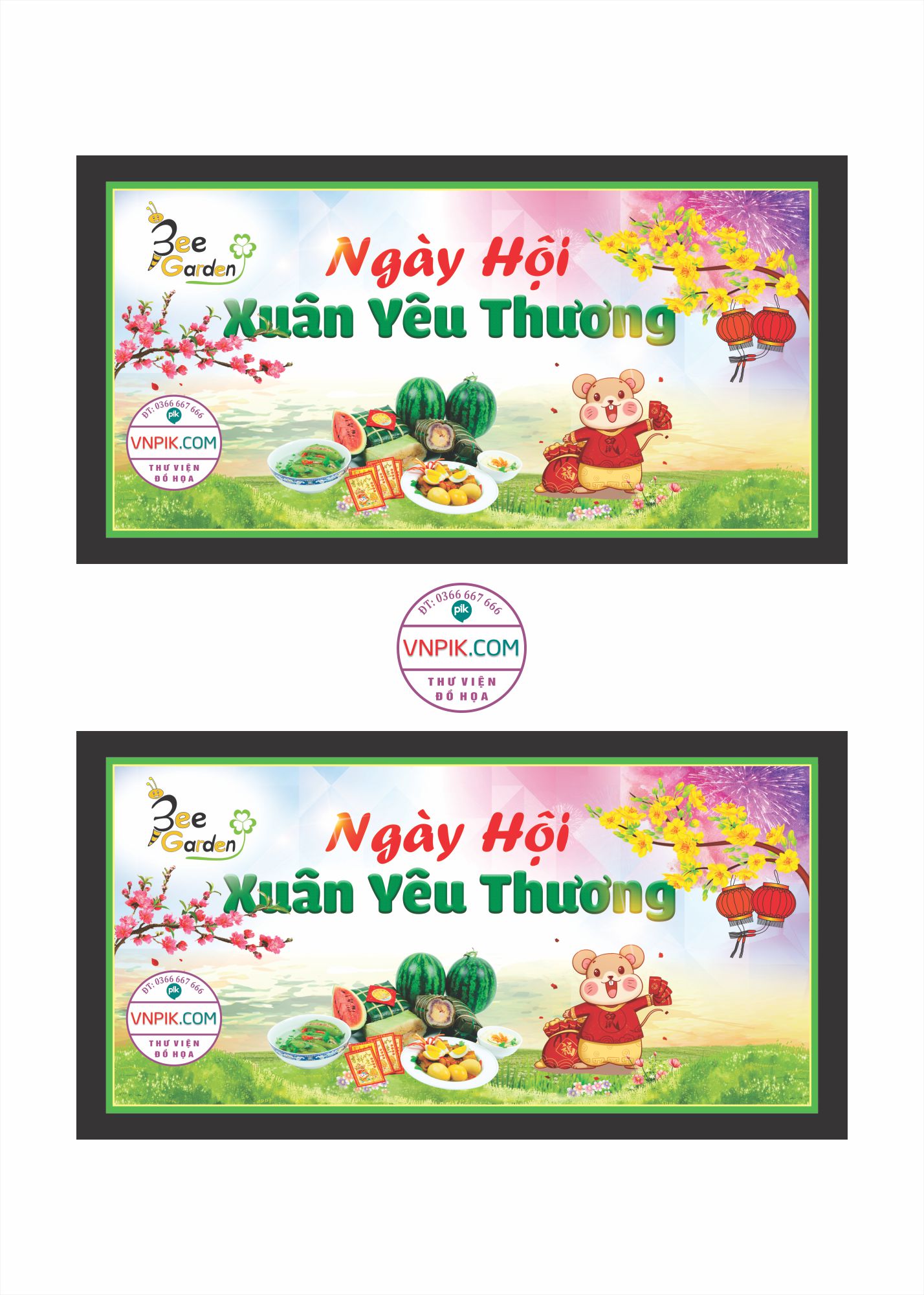 Mẫu maket ngày hội xuân yêu thương mẫu 01