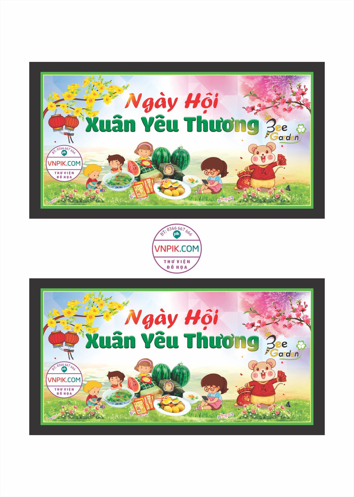 Mẫu maket ngày hội xuân yêu thương mẫu 02