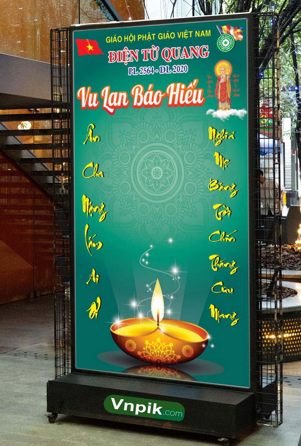 Mẫu poster mùa vu lan báo hiếu điện từ quang 03