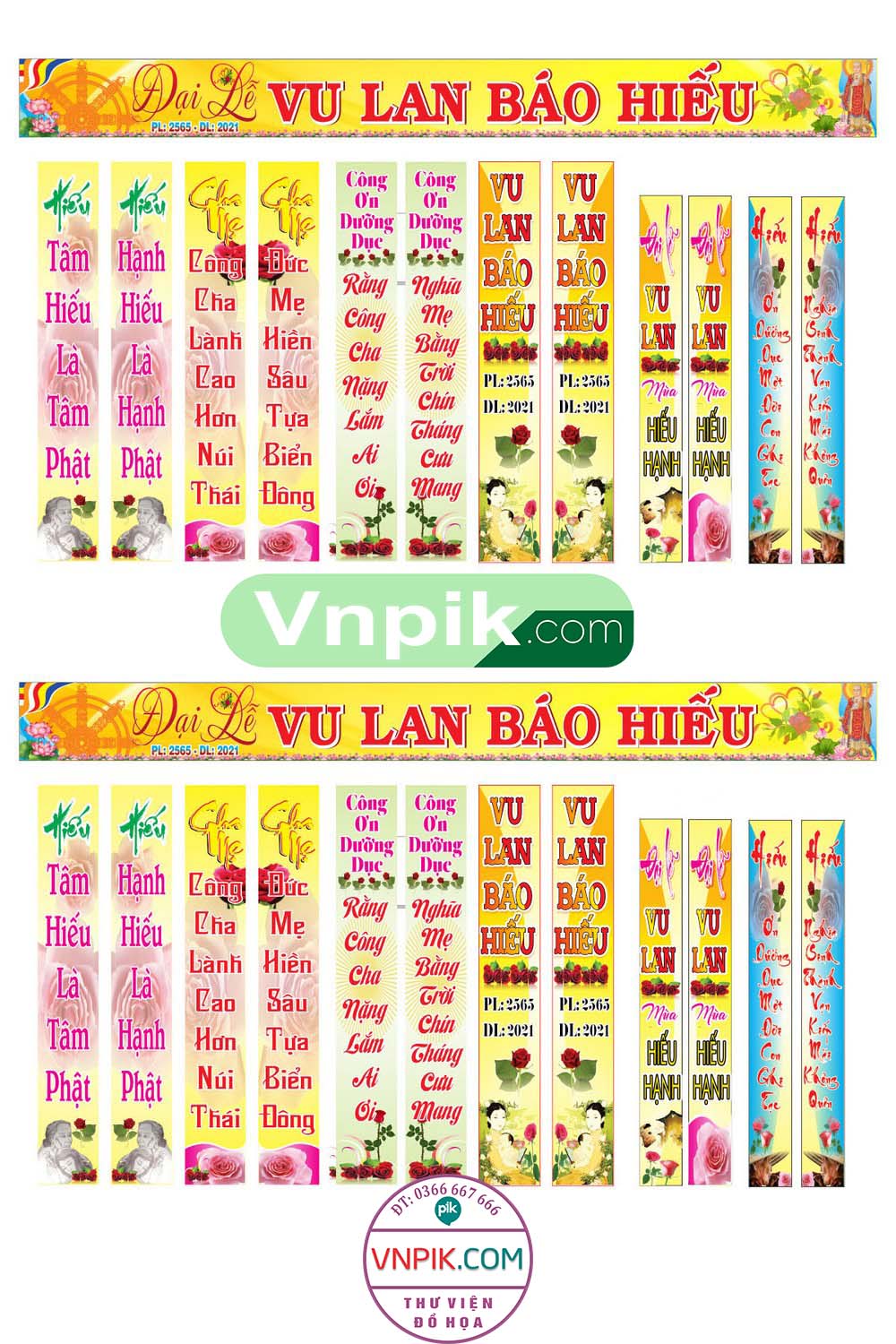 Phướn treo băng rôn đại lễ vu lan báo hiếu