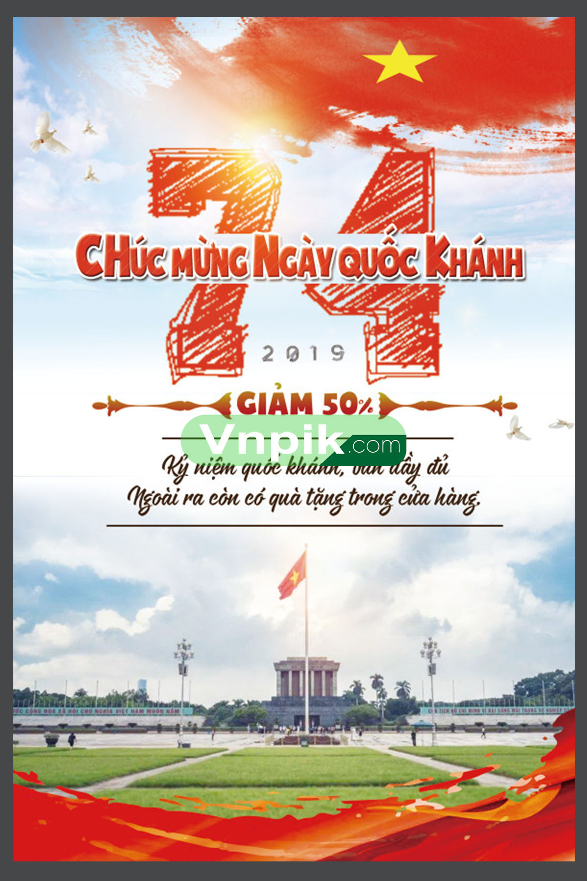 Phông Nền Chào Mừng Ngày Quốc Khánh 2 Tháng 9 Mẫu 14