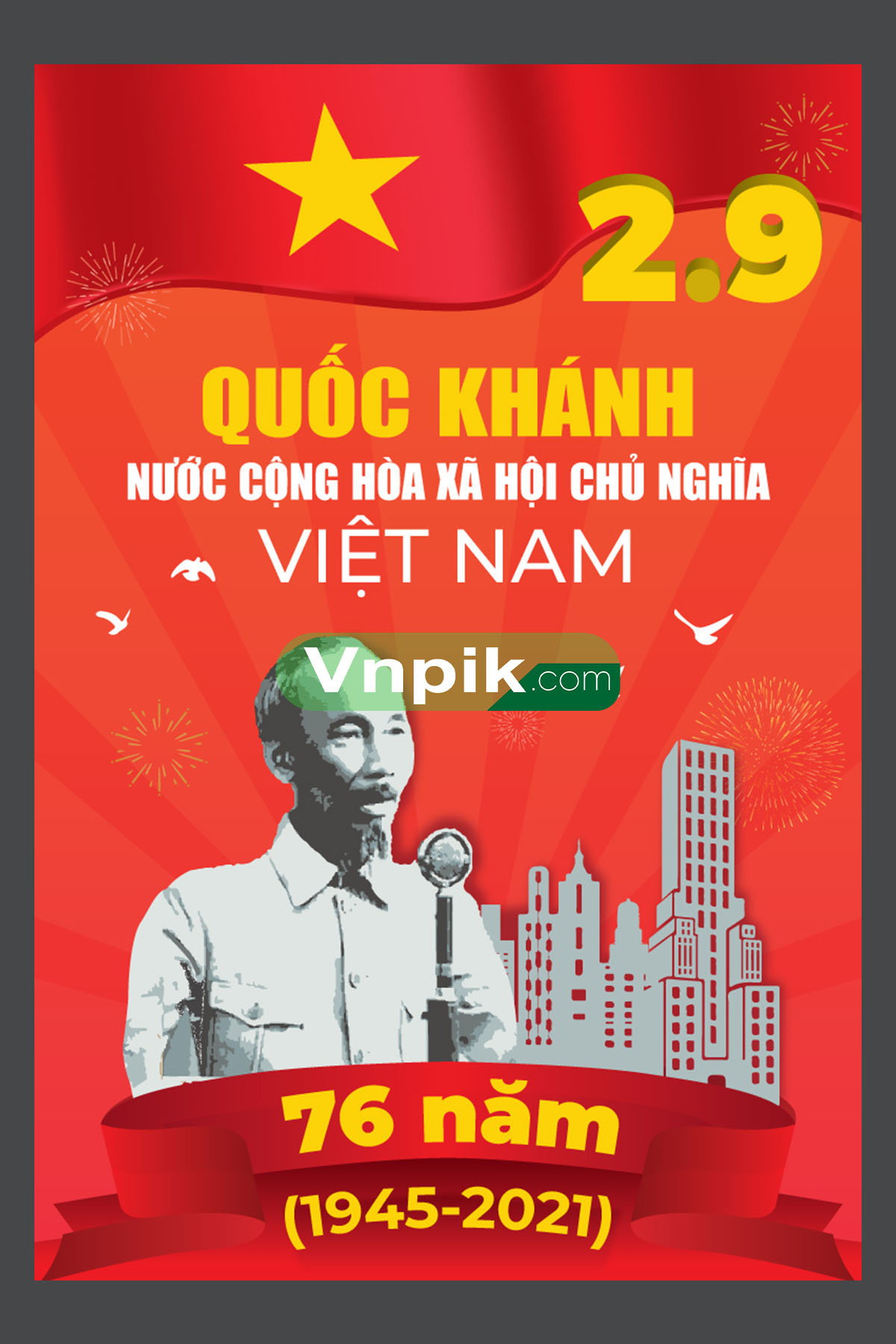 Phông Nền Chào Mừng Ngày Quốc Khánh 2 Tháng 9 Mẫu 15