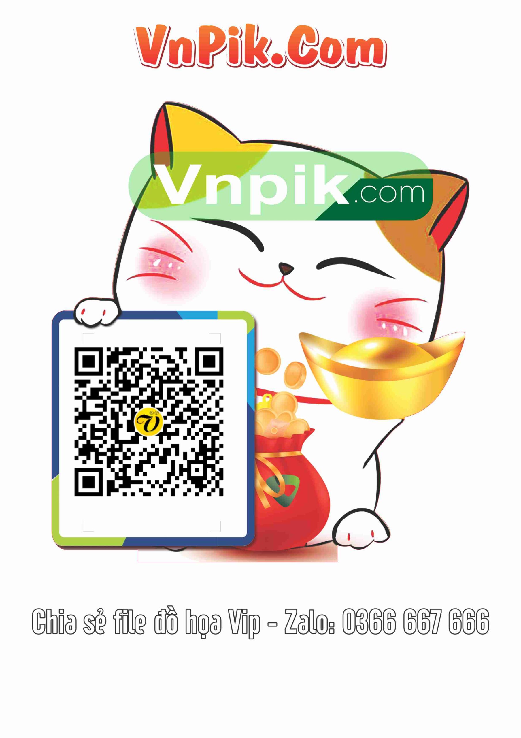 Mã QR mèo thần tài mẫu 02