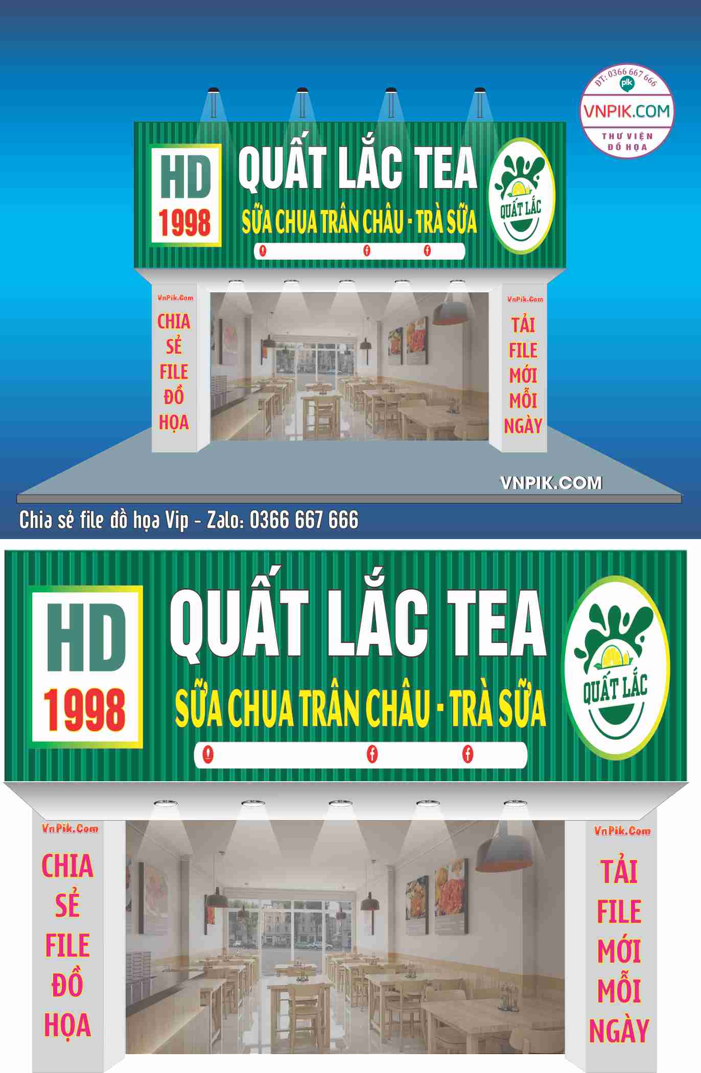 Mẫu biển HD 1998 – Quất lắc tea, sữa chua trân châu, trà sữa