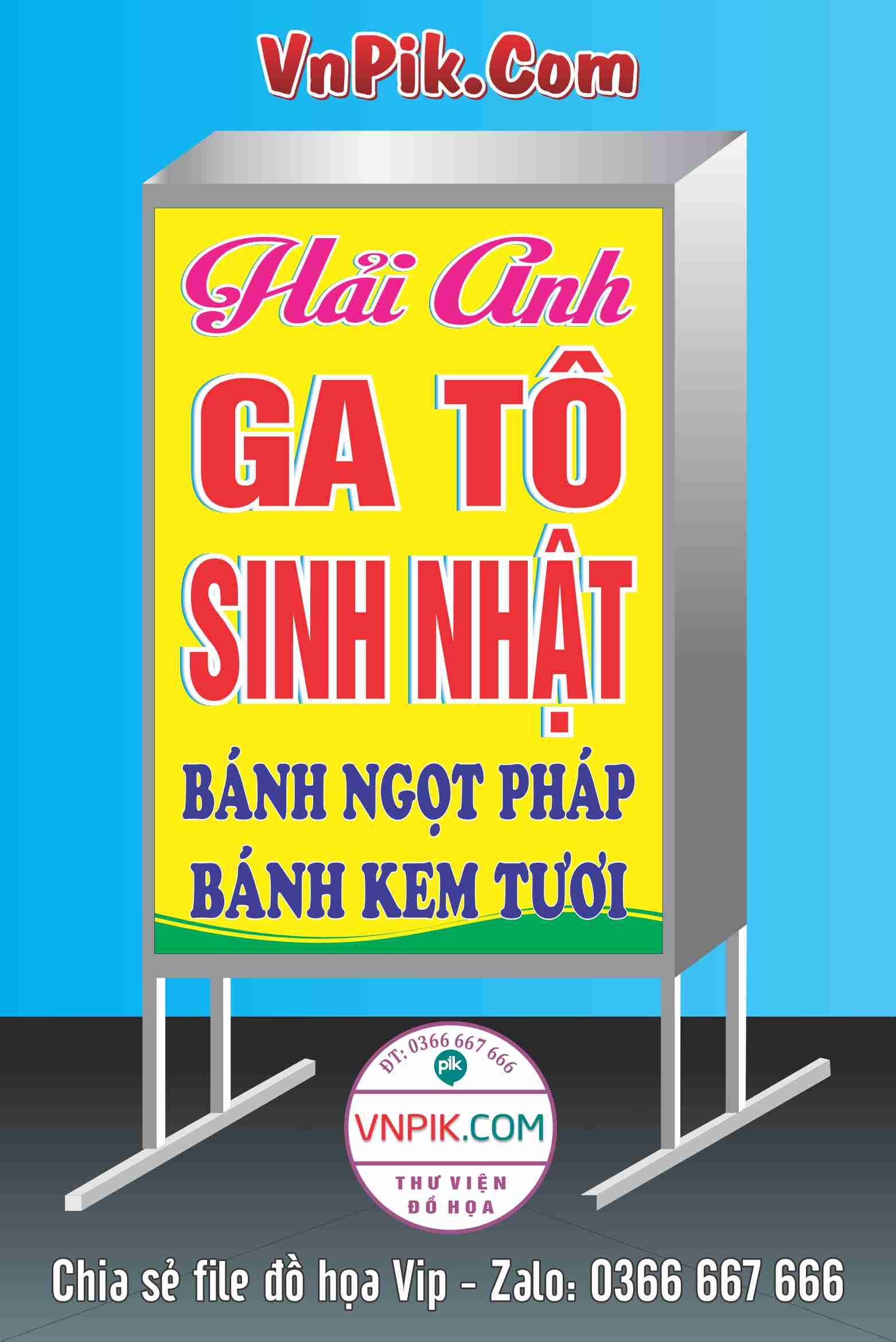 Mẫu biển bánh ga tô sinh nhật hải anh