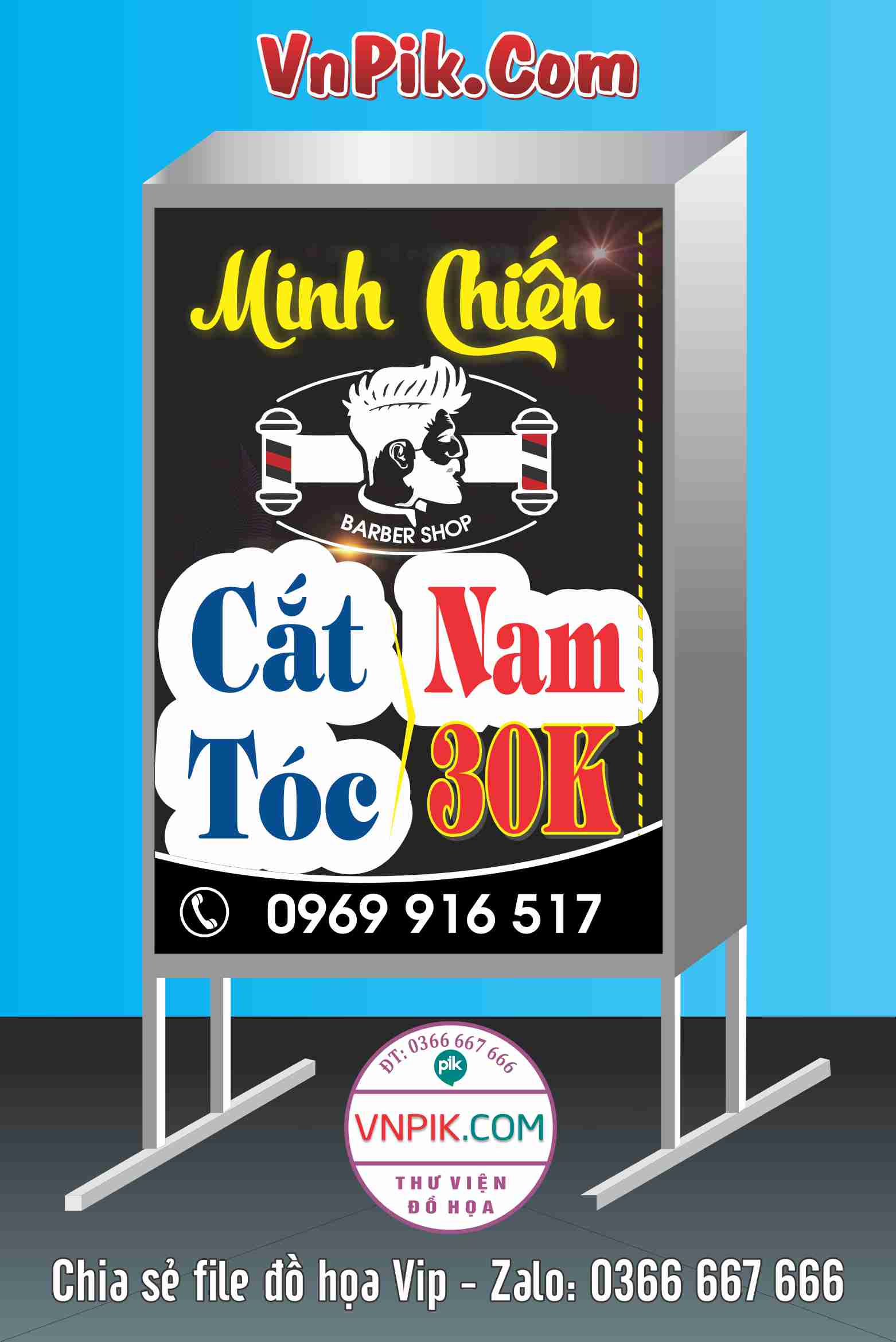 Mẫu biển cắt tóc nam minh chiến