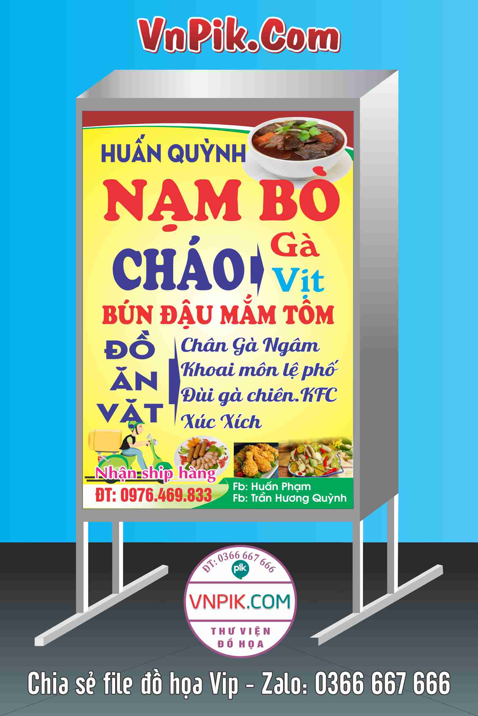 Mẫu biển quán ăn huấn quỳnh