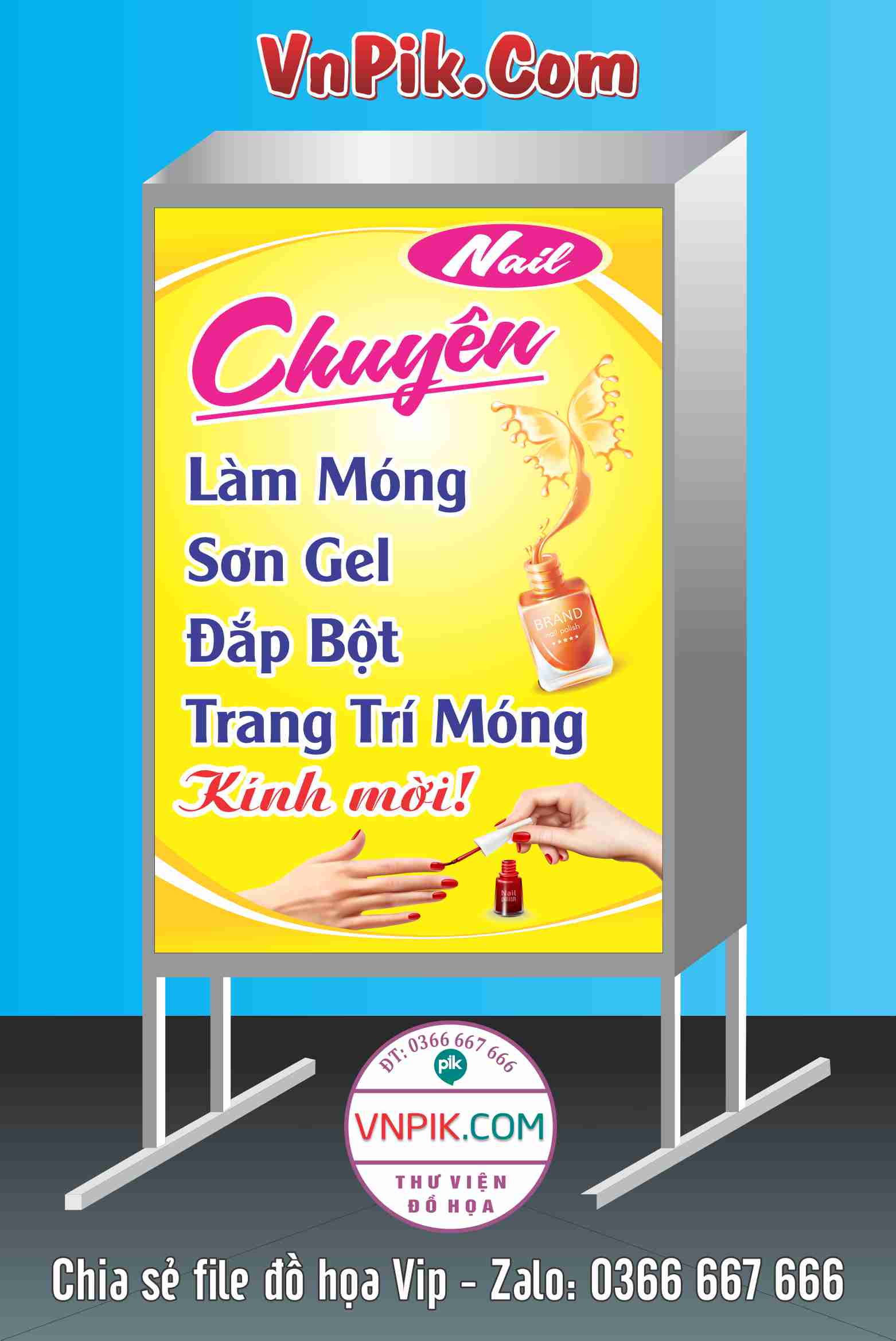 Mẫu biển vẫy spa nail chuyên làm móng, sơn del, trang trí móng