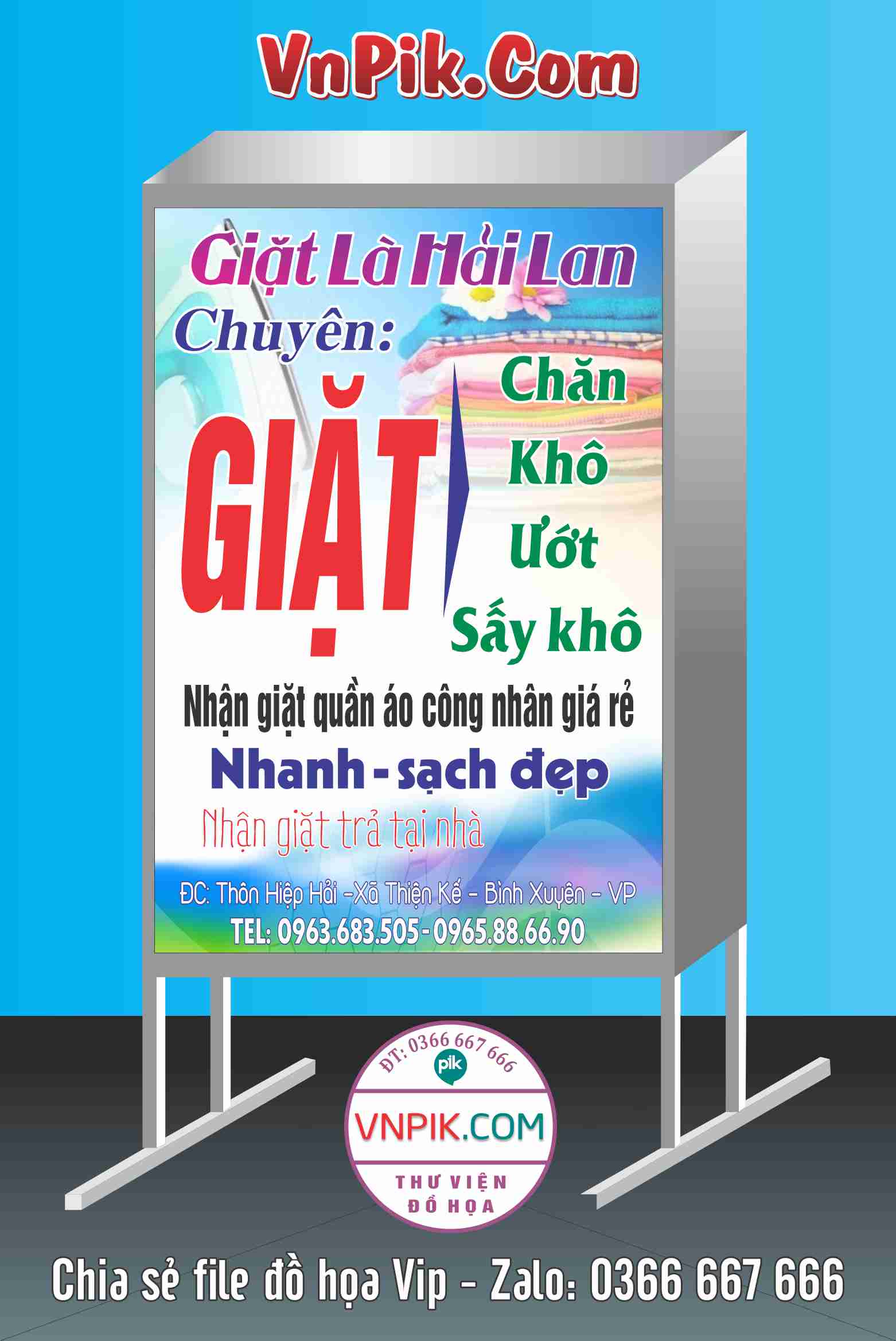 Mẫu biển vẫy tiệm giặt là hải lan