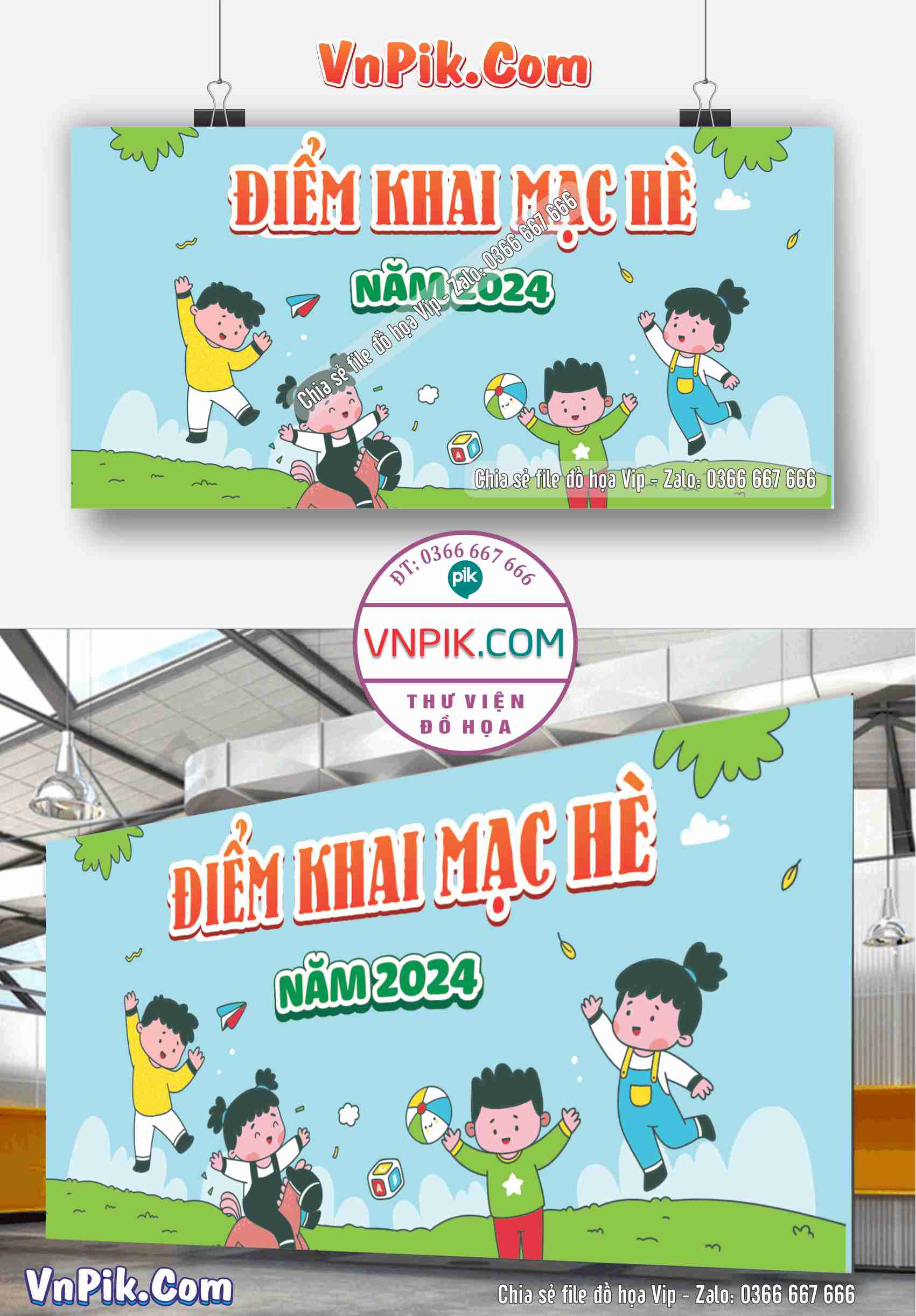 Mẫu phông nền khai mạc hè cho thiếu nhi mẫu 3