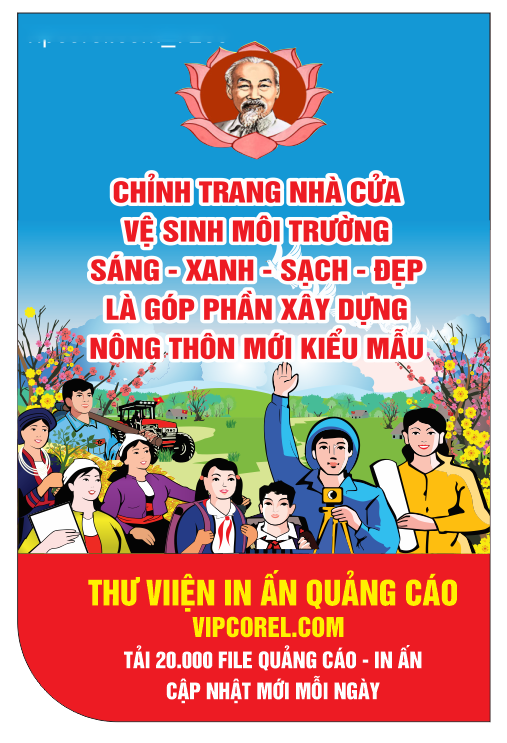 Pano chỉnh trang nhà cửa vệ sinh môi trường… file corel