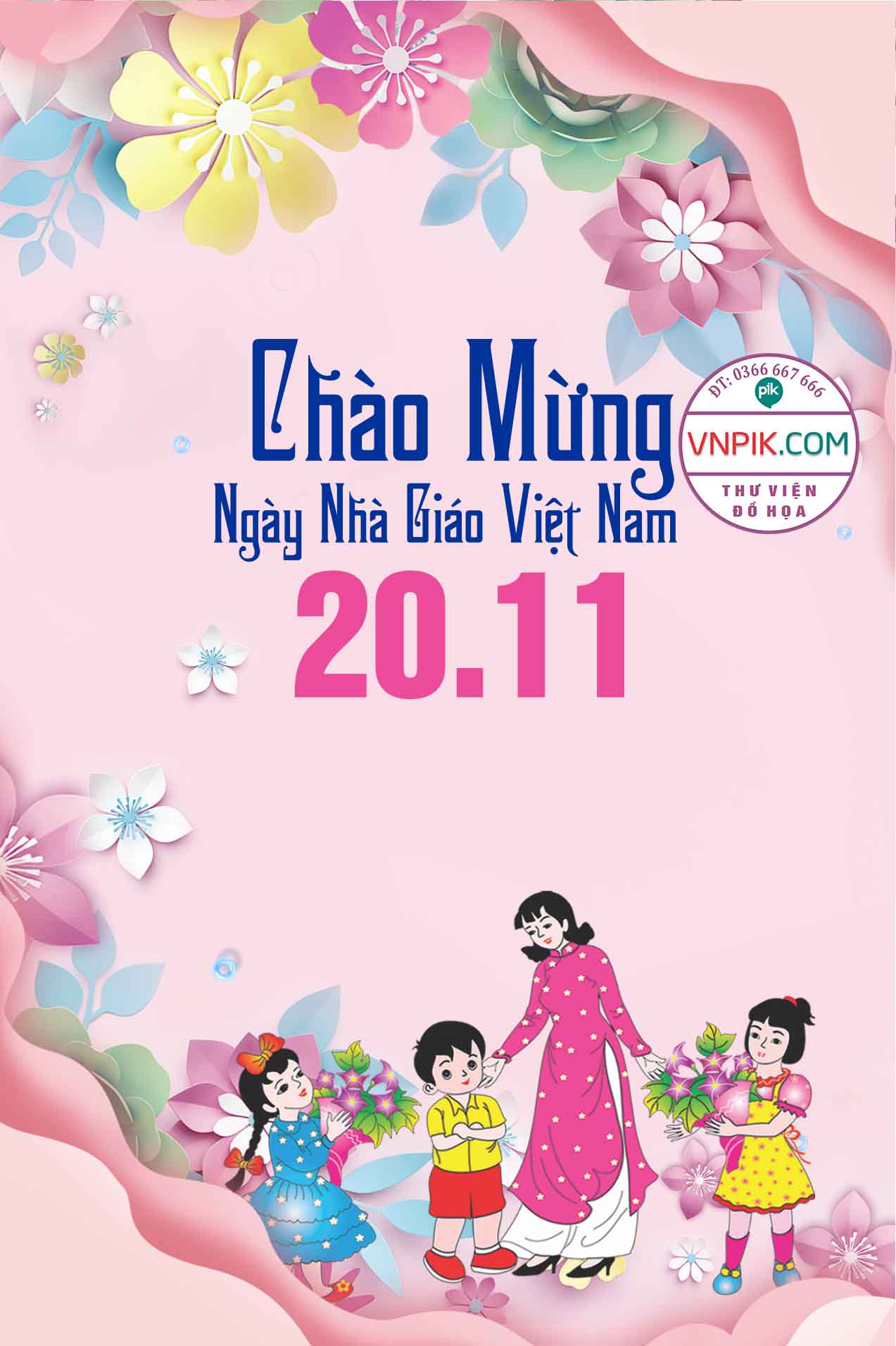 Phông Nền Chào Mừng Ngày Nhà Giáo Việt Nam 20-11 Mẫu 26