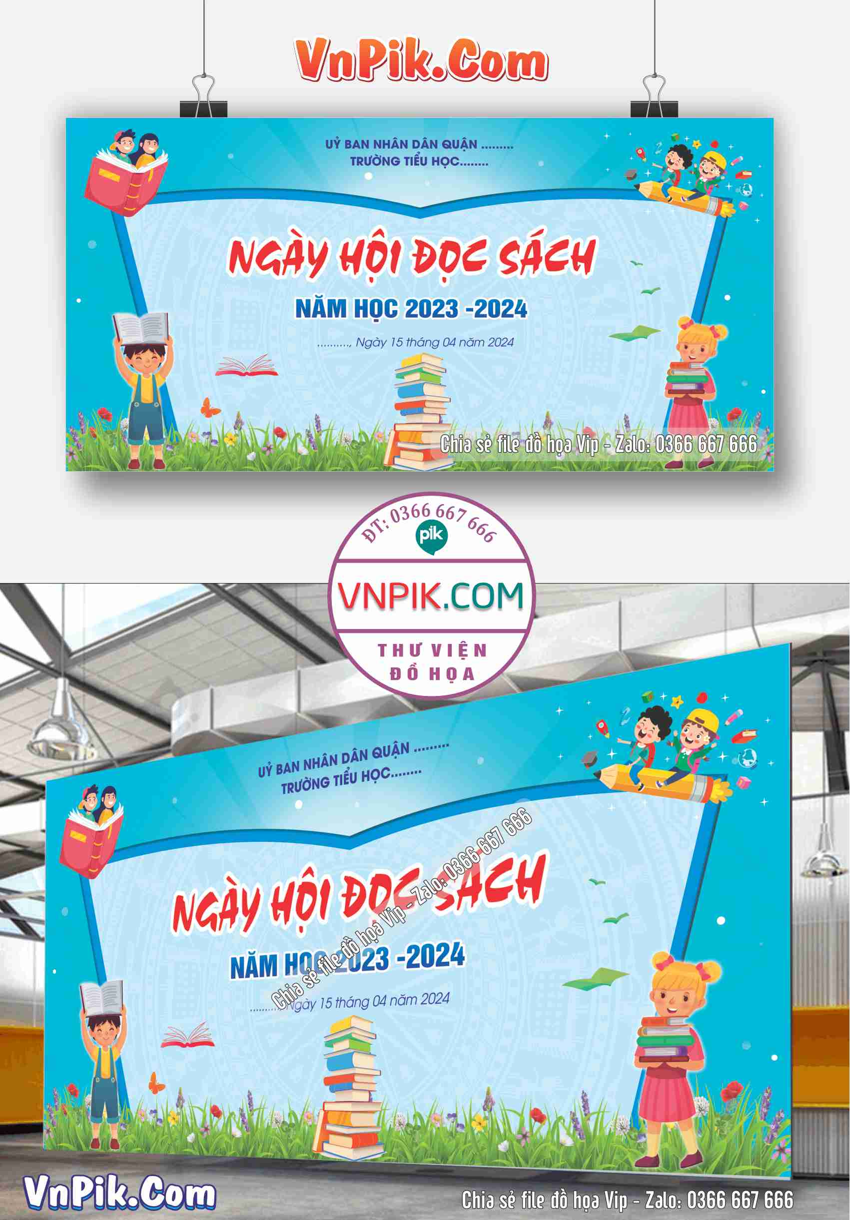 Phông Nền Ngày Hội Đọc Sách File Vector Corel X7 Đẹp Mẫu 15