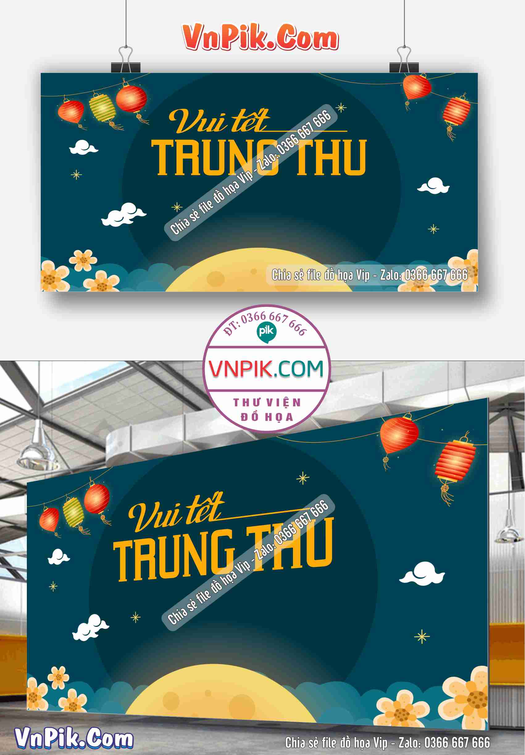 Phông Nền Sân Khấu Lễ Tết Trung Thu 2024 Đẹp 77