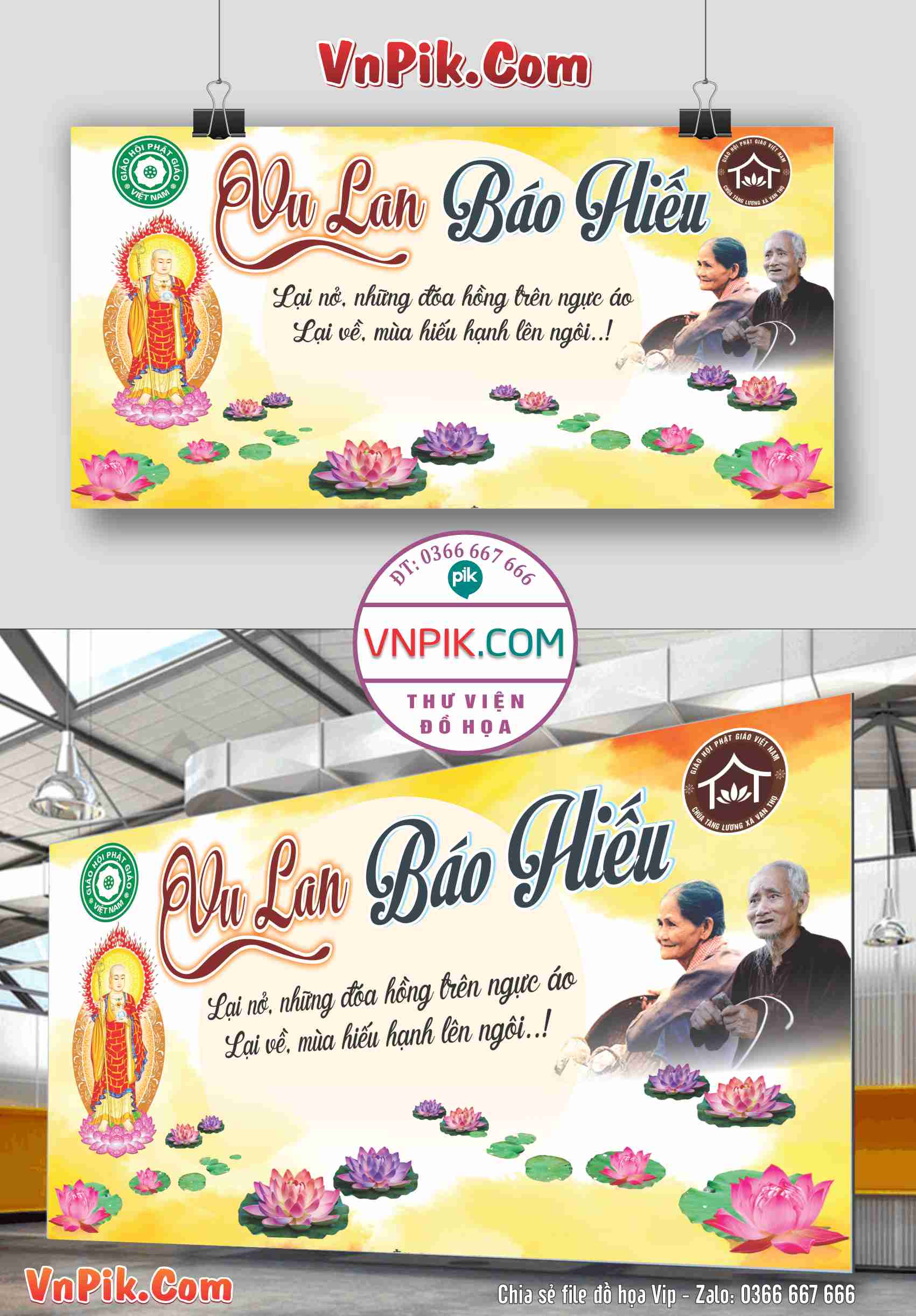 Phông nền vu lan báo hiếu chùa tàng lương