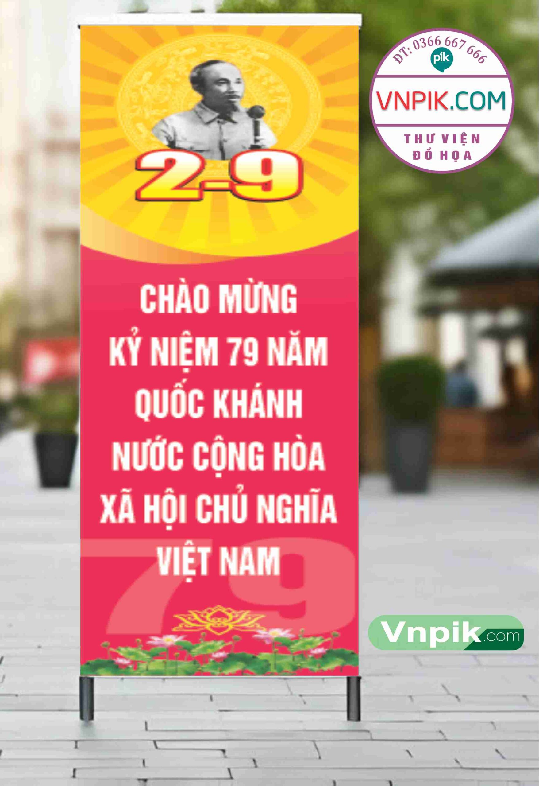 Phướn Chào Mừng Ngày Quốc Khánh 2 Tháng 9 Mẫu 1