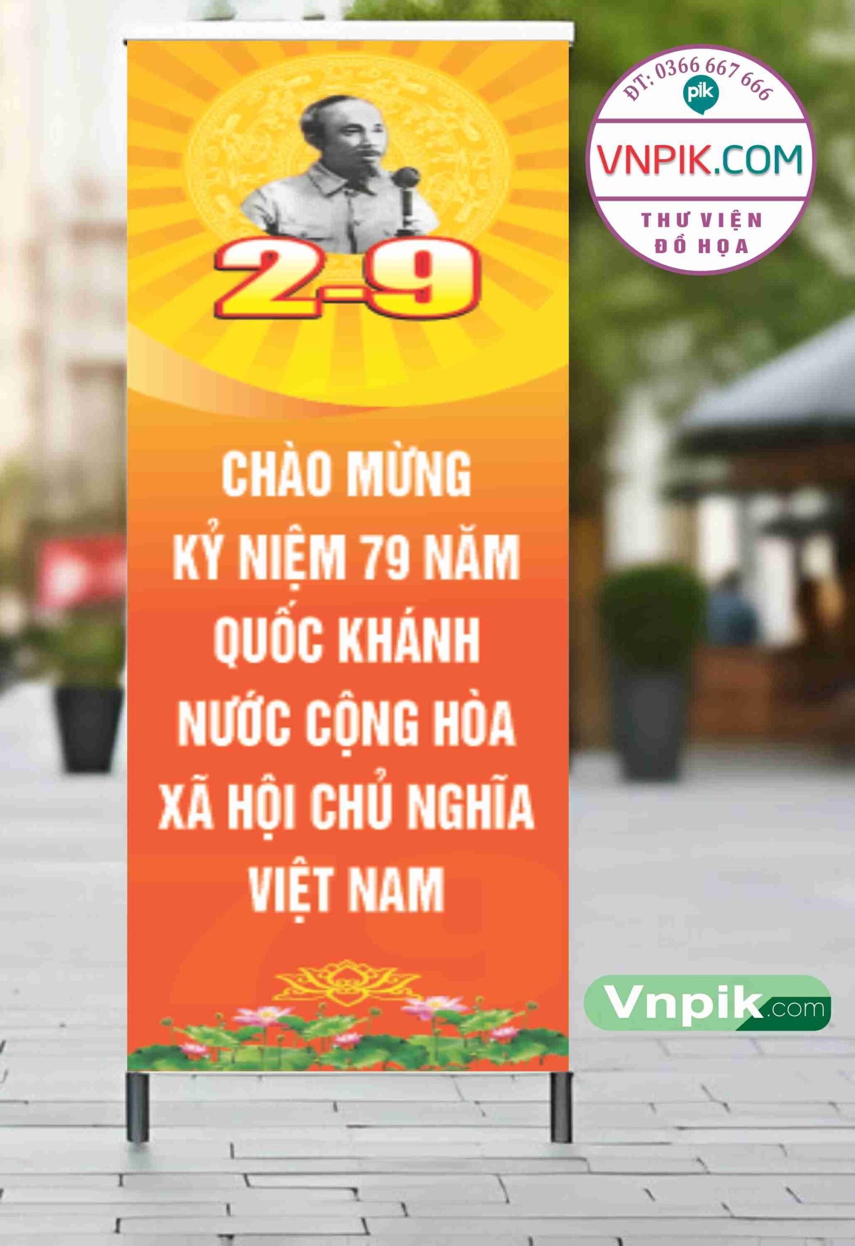 Phướn Chào Mừng Ngày Quốc Khánh 2 Tháng 9 Mẫu 2