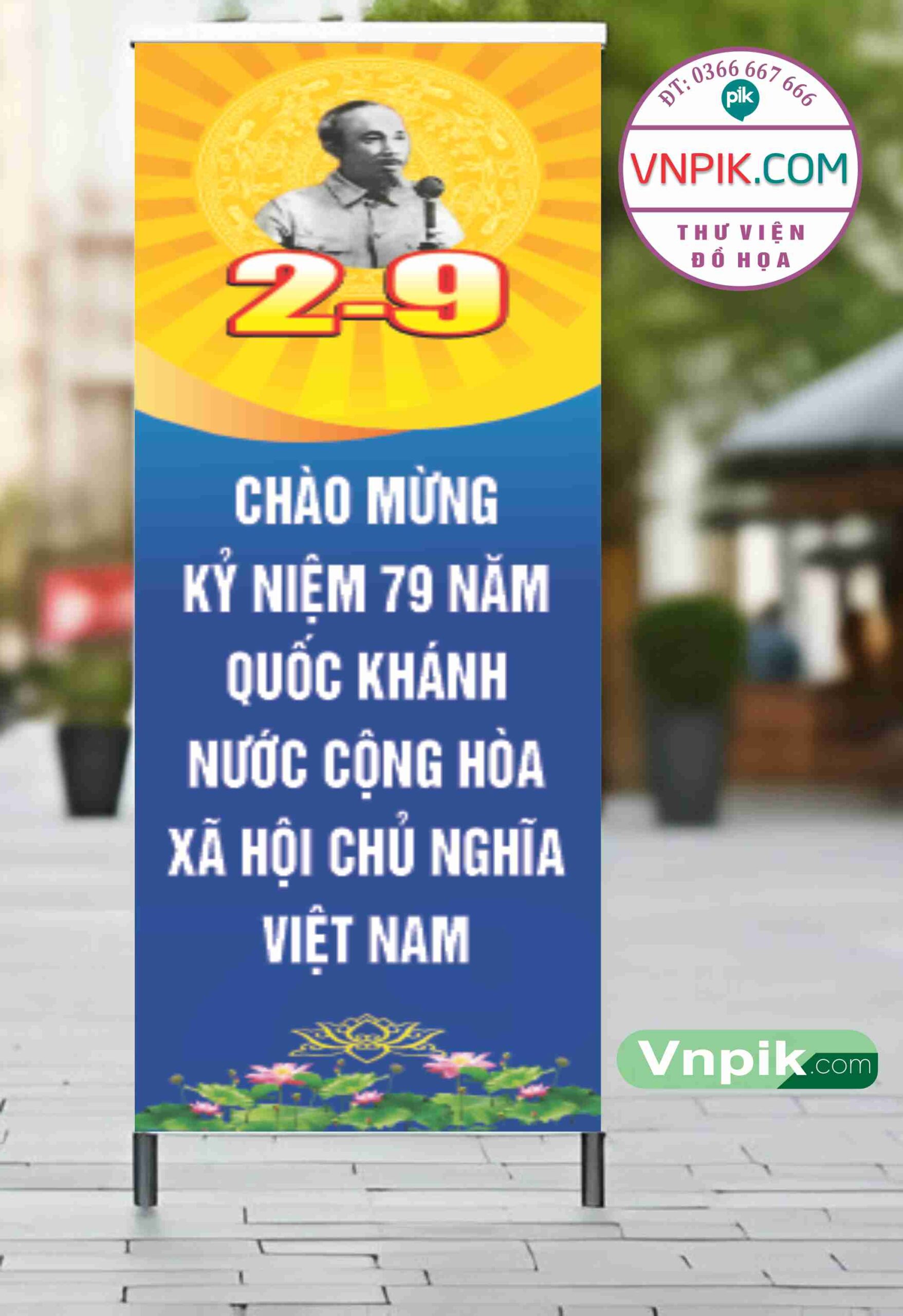 Phướn Chào Mừng Ngày Quốc Khánh 2 Tháng 9 Mẫu 3