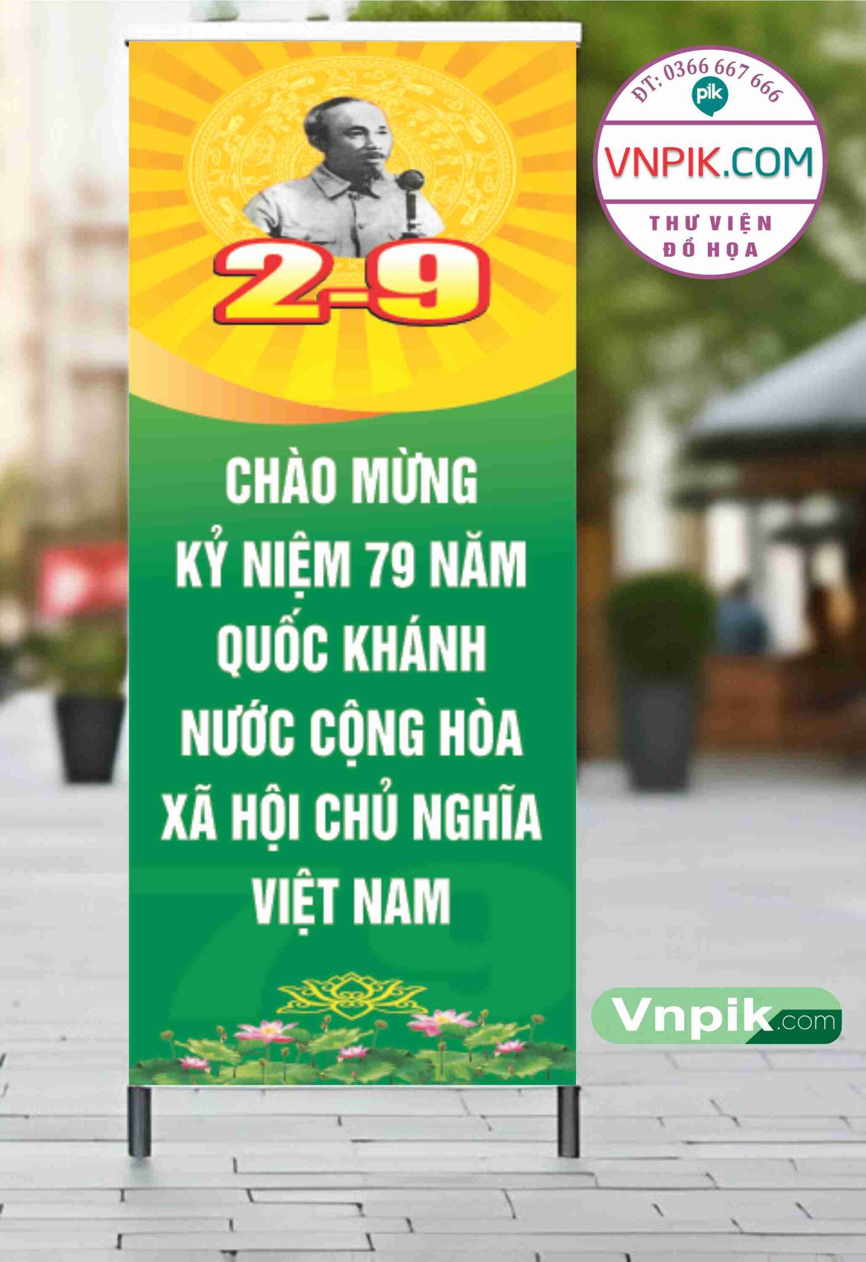 Phướn Chào Mừng Ngày Quốc Khánh 2 Tháng 9 Mẫu 4