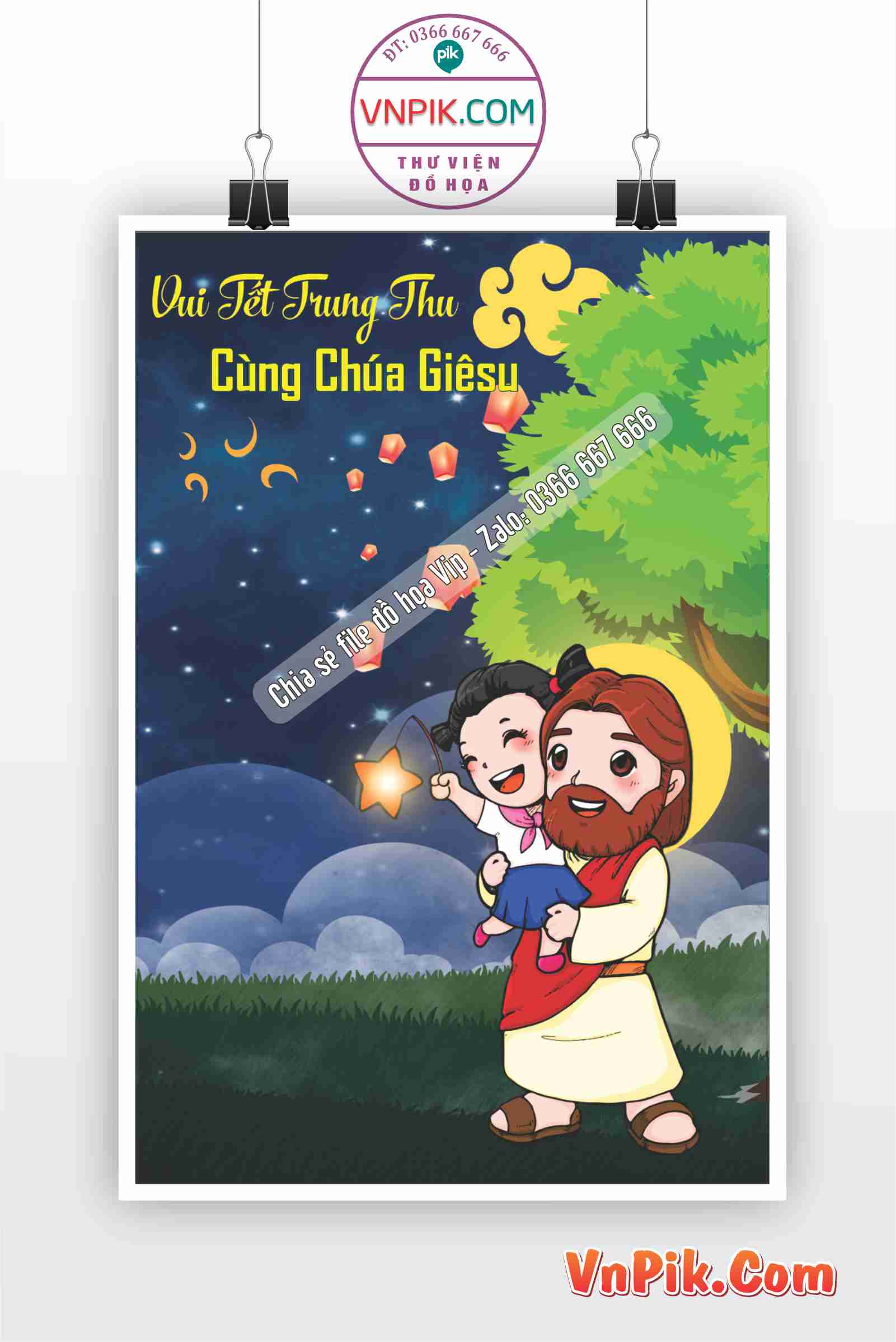 Poster vui tết trung thu công giáo 2024  thiết kế đẹp 3