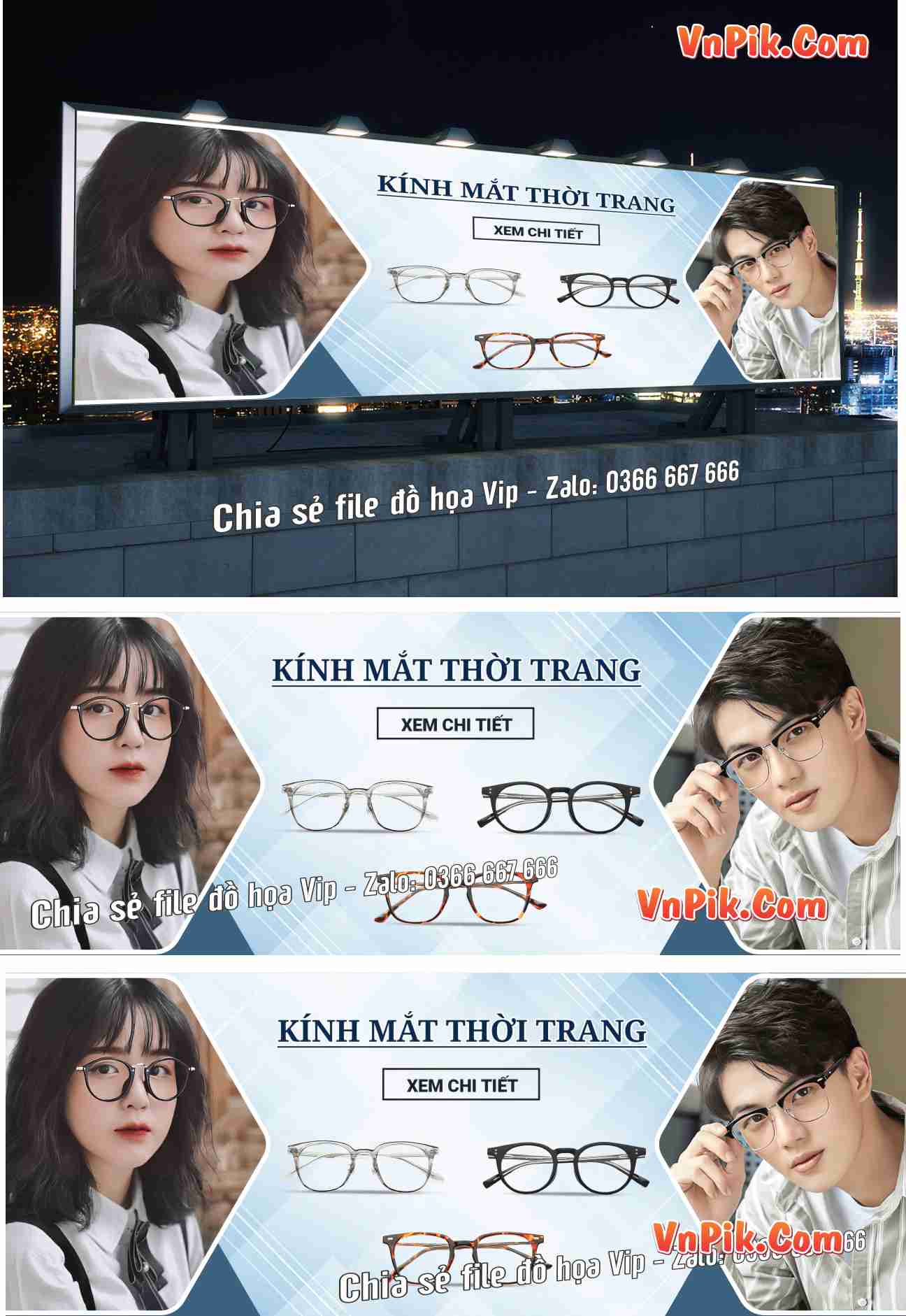 banner tranh tường shop kính mắt mẫu 2