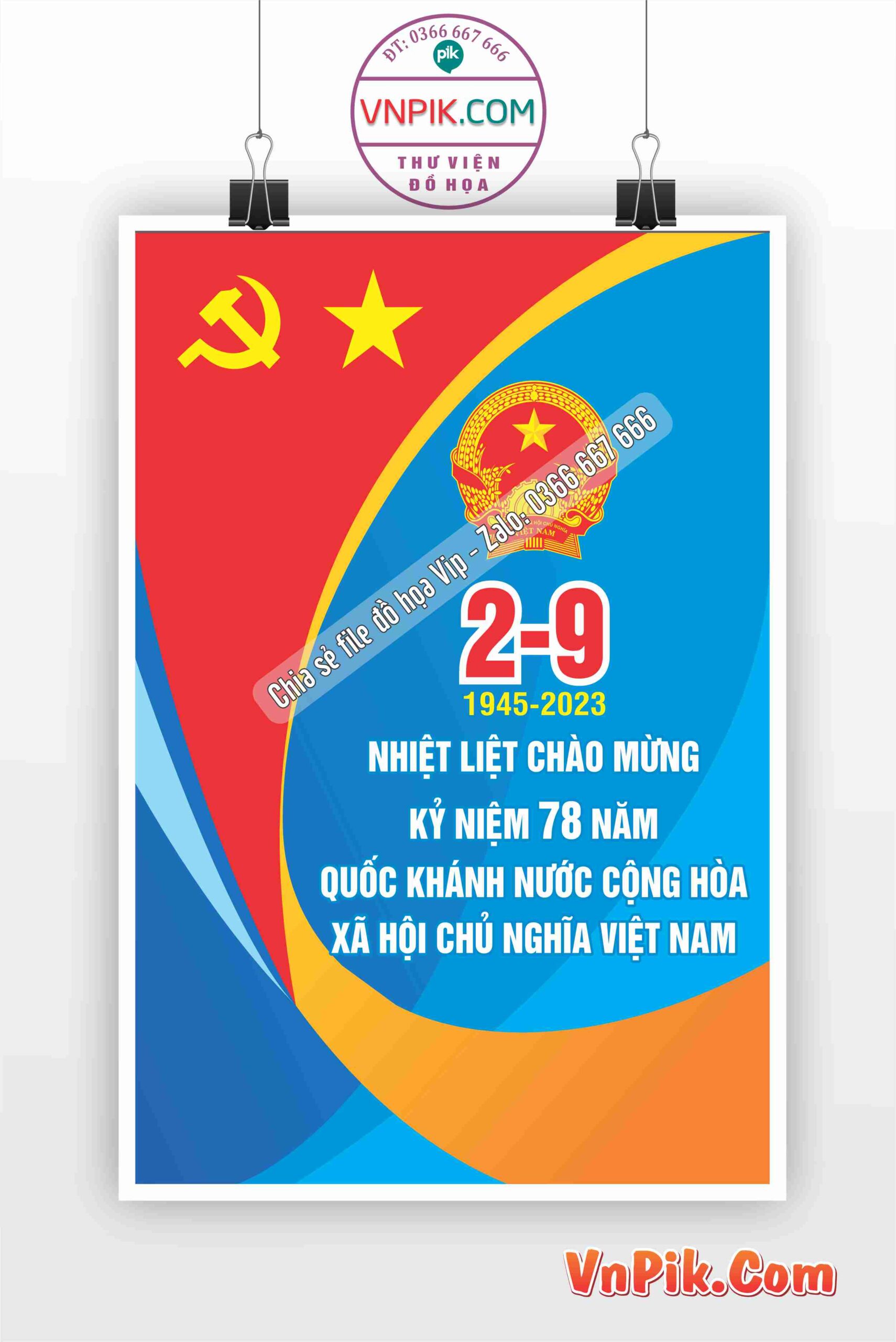 Poster Chào Mừng Ngày Quốc Khánh 2 Tháng 9 Mẫu 12