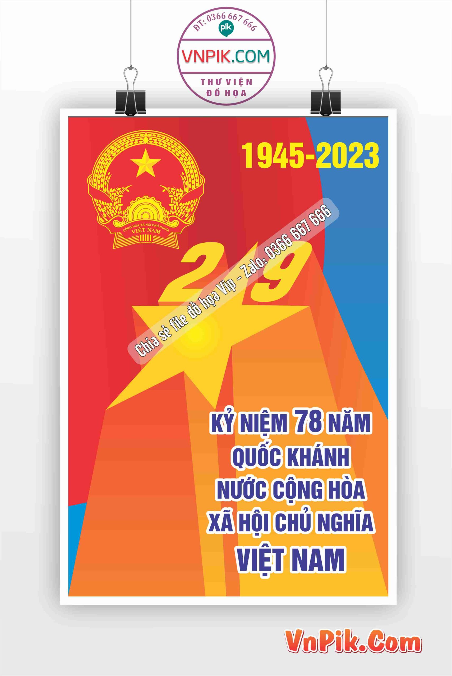 Poster Chào Mừng Ngày Quốc Khánh 2 Tháng 9 Mẫu 13