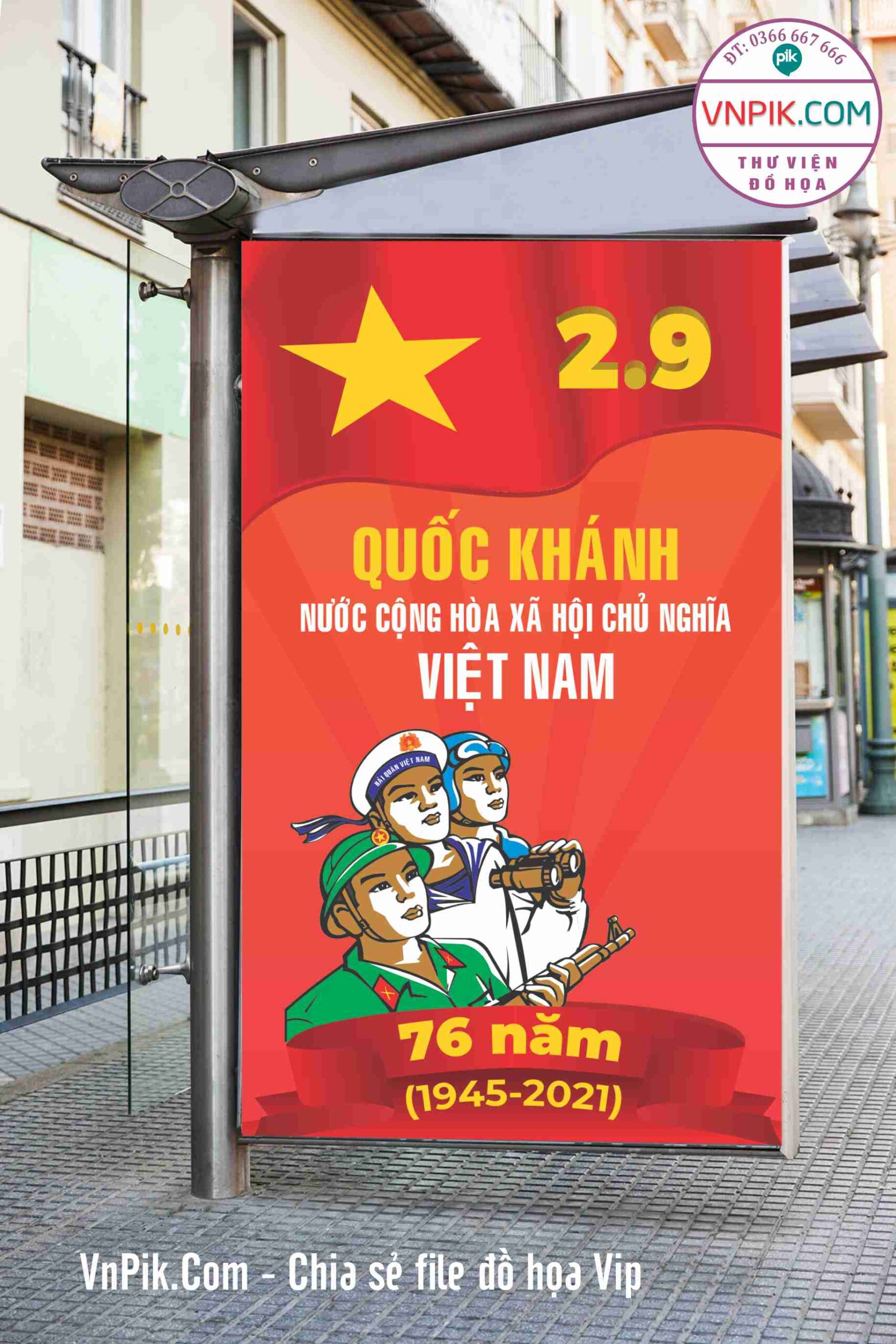 Poster Chào Mừng Ngày Quốc Khánh 2 Tháng 9 Mẫu 19