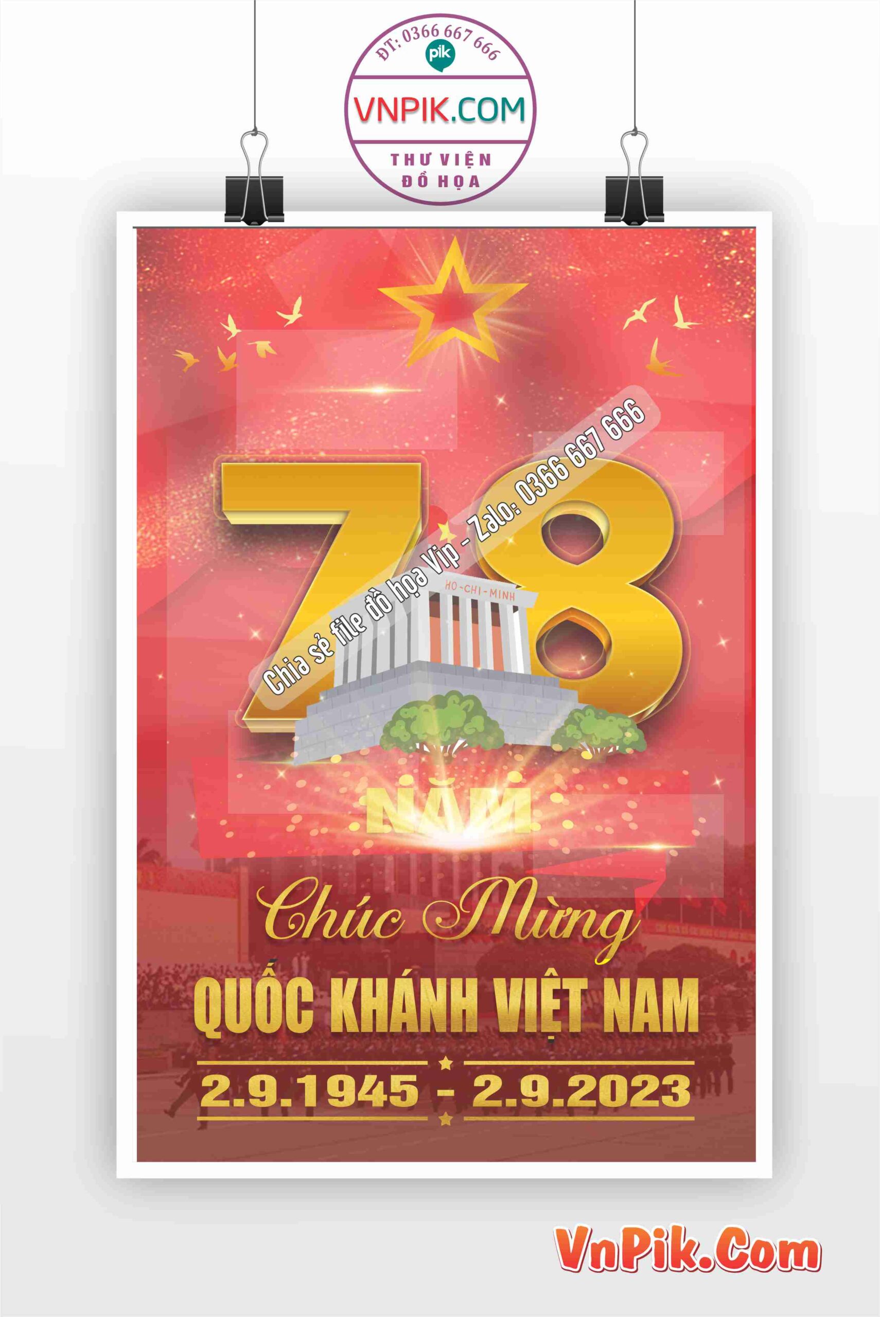 Poster Chào Mừng Ngày Quốc Khánh 2 Tháng 9 Mẫu 22