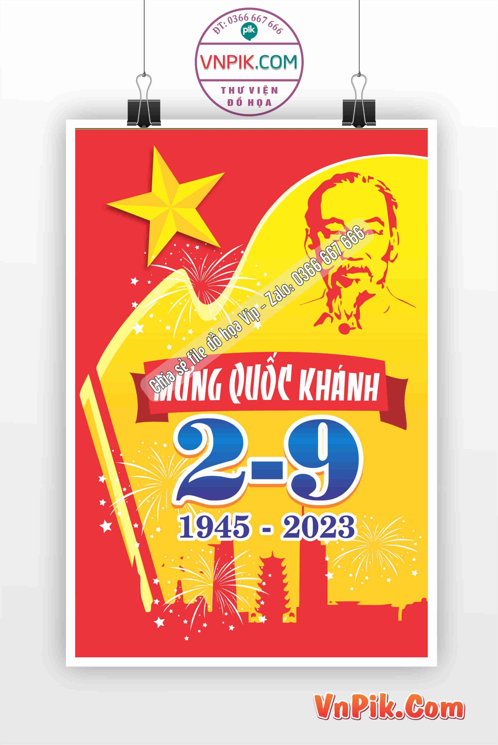 Poster Chào Mừng Ngày Quốc Khánh 2 Tháng 9 Mẫu 3