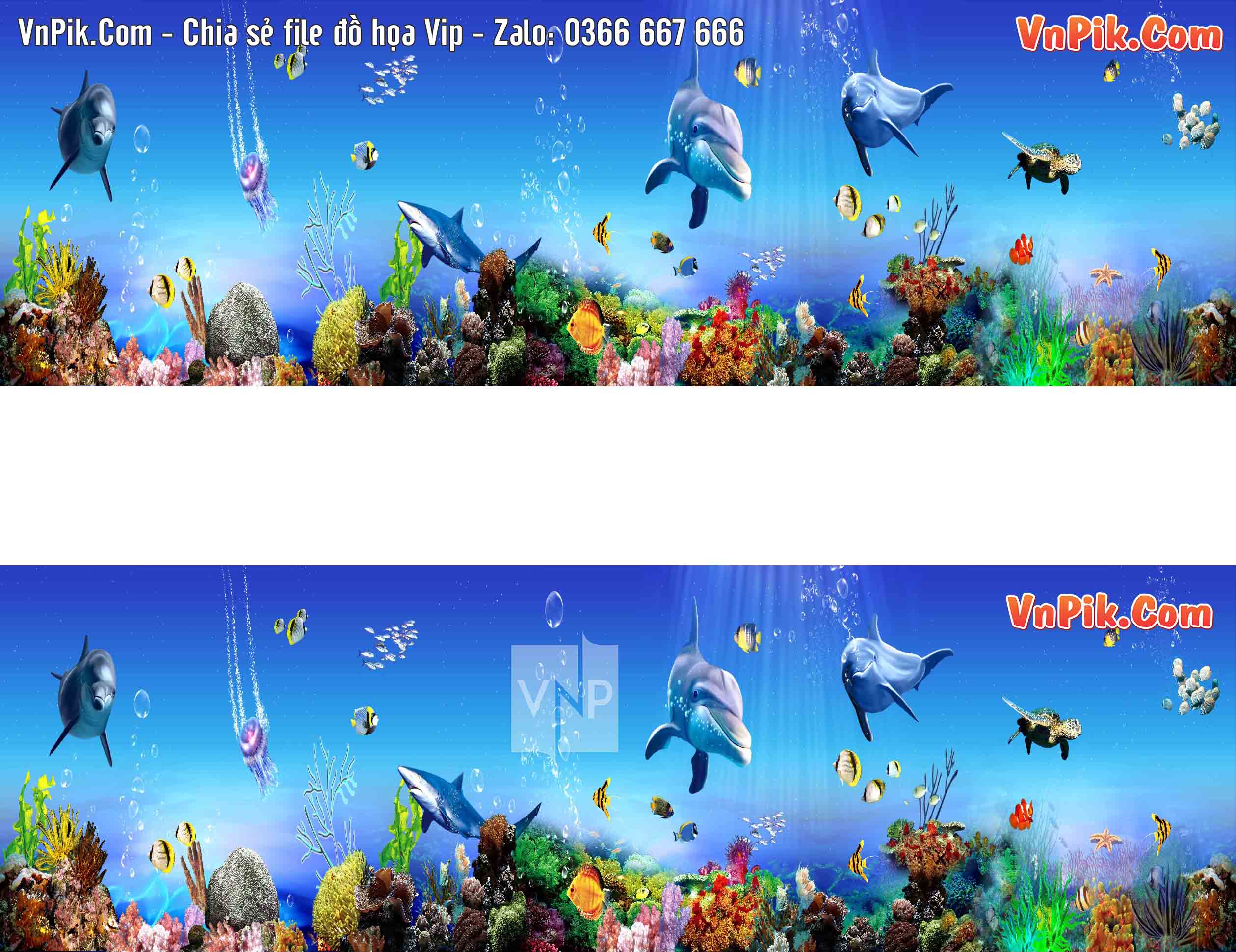 Tranh Tường 3D Đại Dương mẫu 19 File PSD