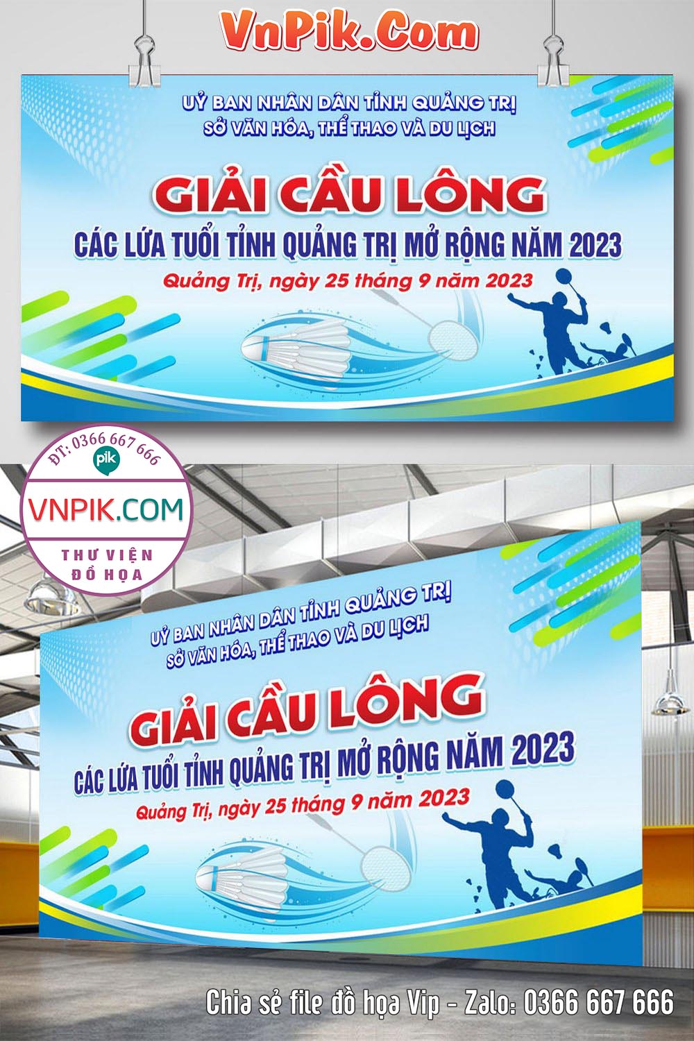 Backdrop phông nền giải cầu lông file vector corel 01