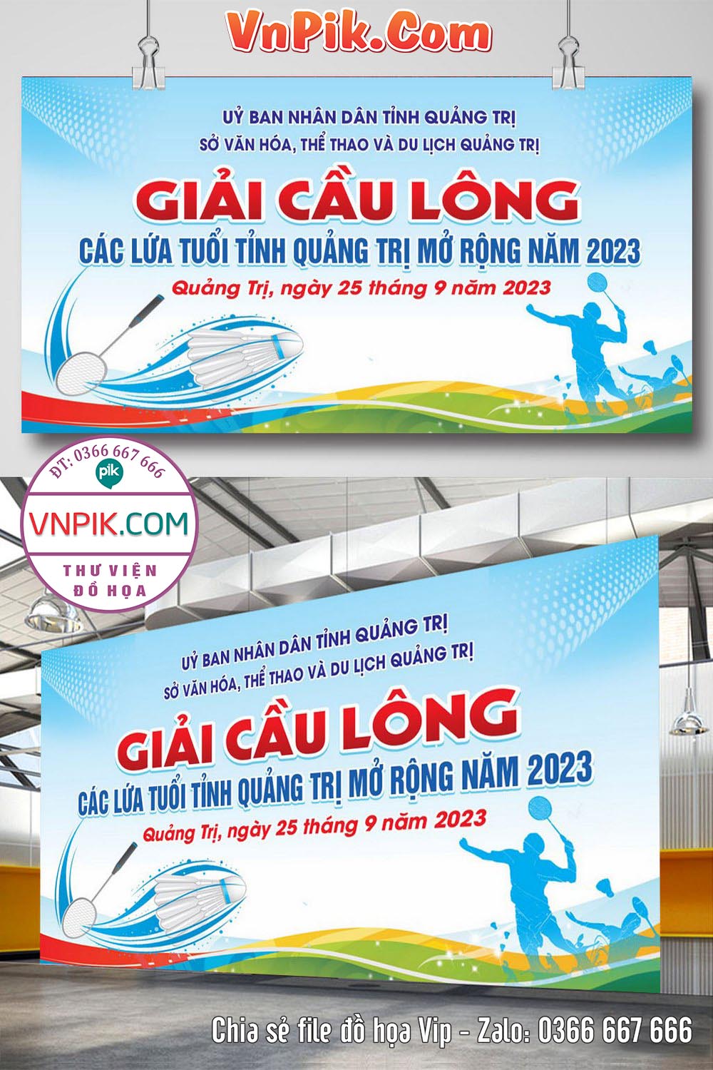 Backdrop phông nền giải cầu lông file vector corel 03